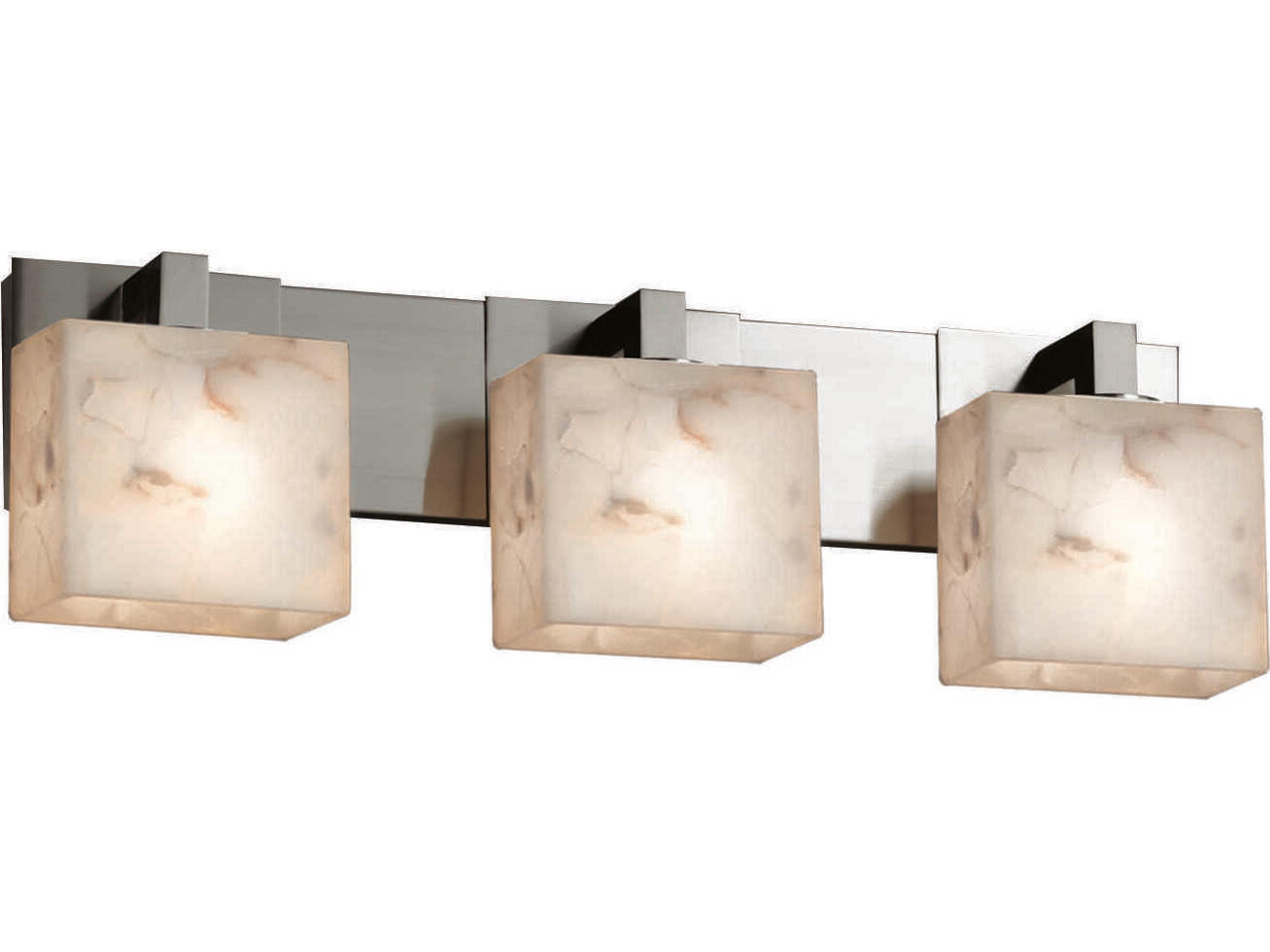 Justice Design Group Alabaster Rocks 3-Light Bronze Vanity Light