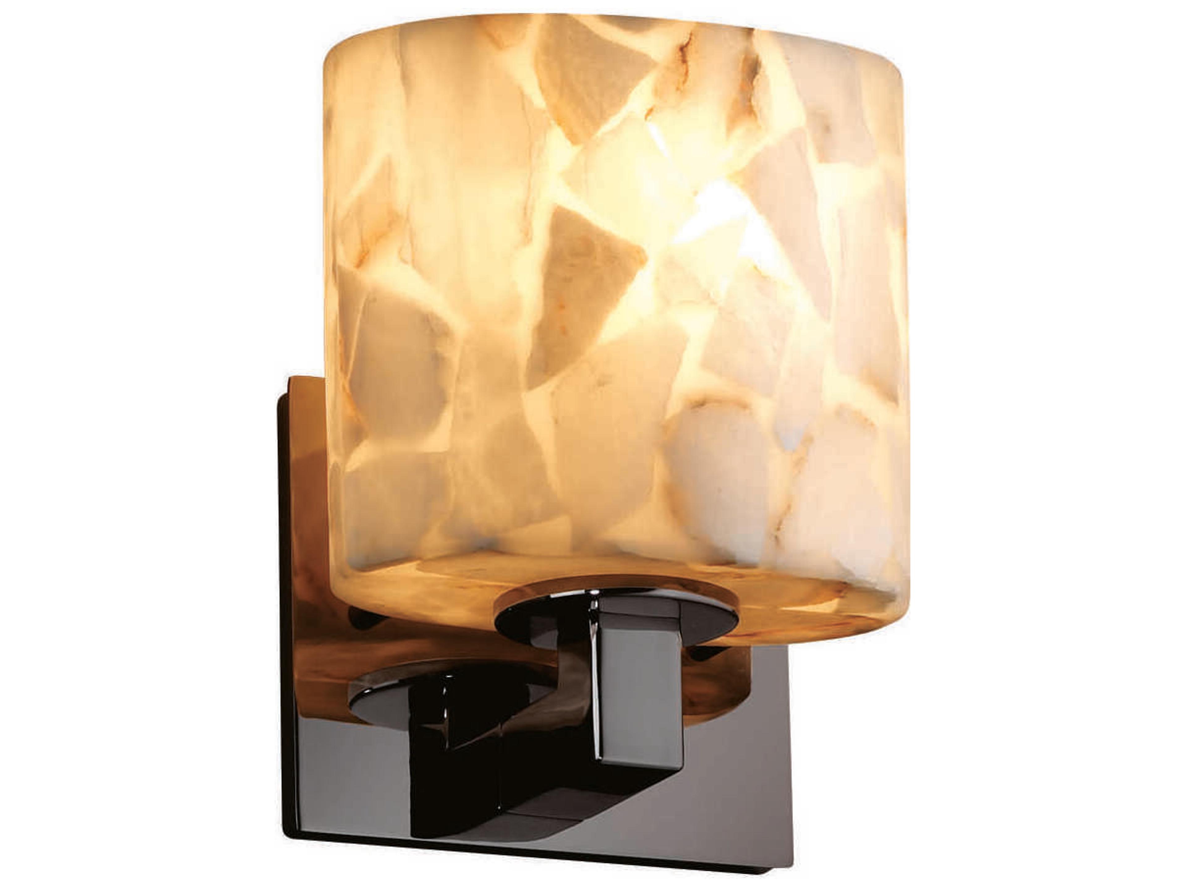 Justice Design Group Alabaster Rocks 1-Light Black Wall Sconce