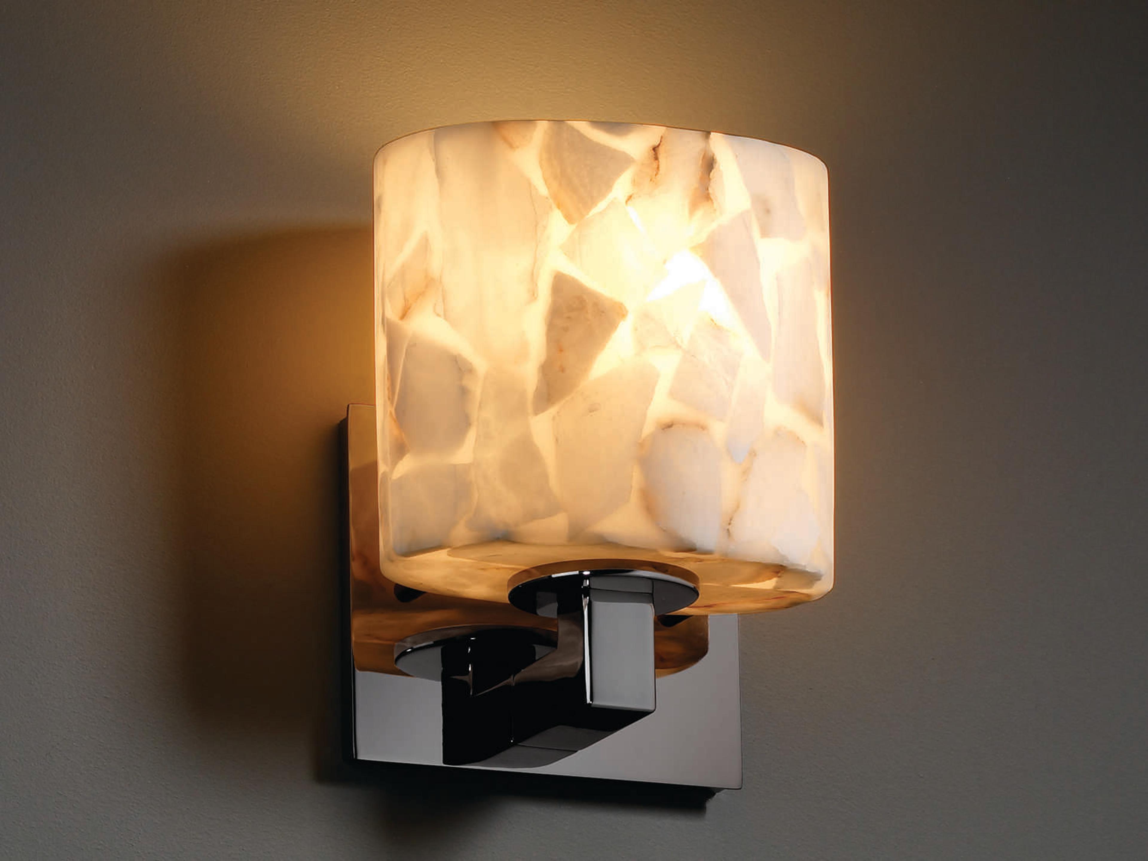 Justice Design Group Alabaster Rocks 1-Light Black Wall Sconce