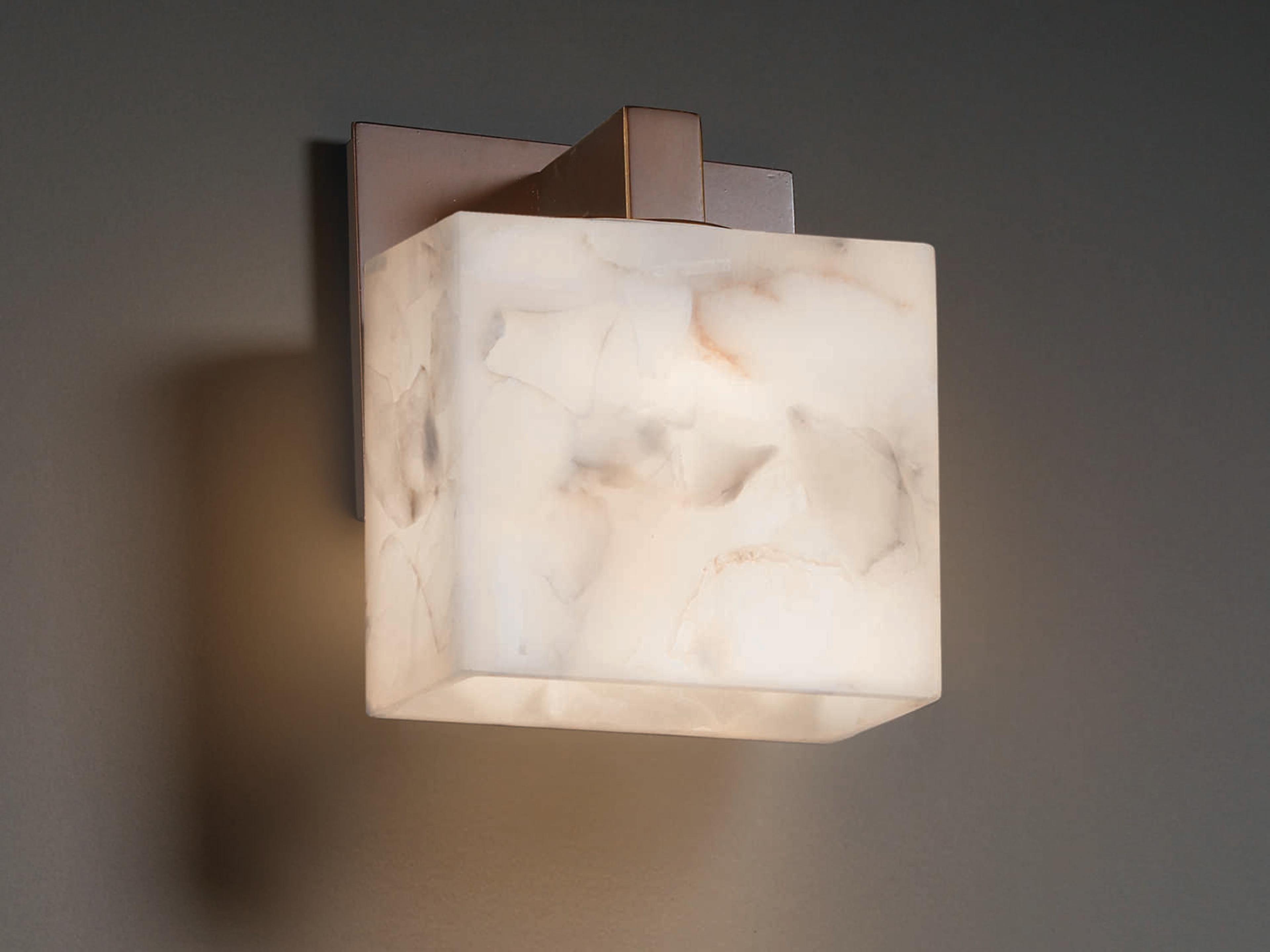 Justice Design Group Alabaster Rocks 1-Light Black Wall Sconce
