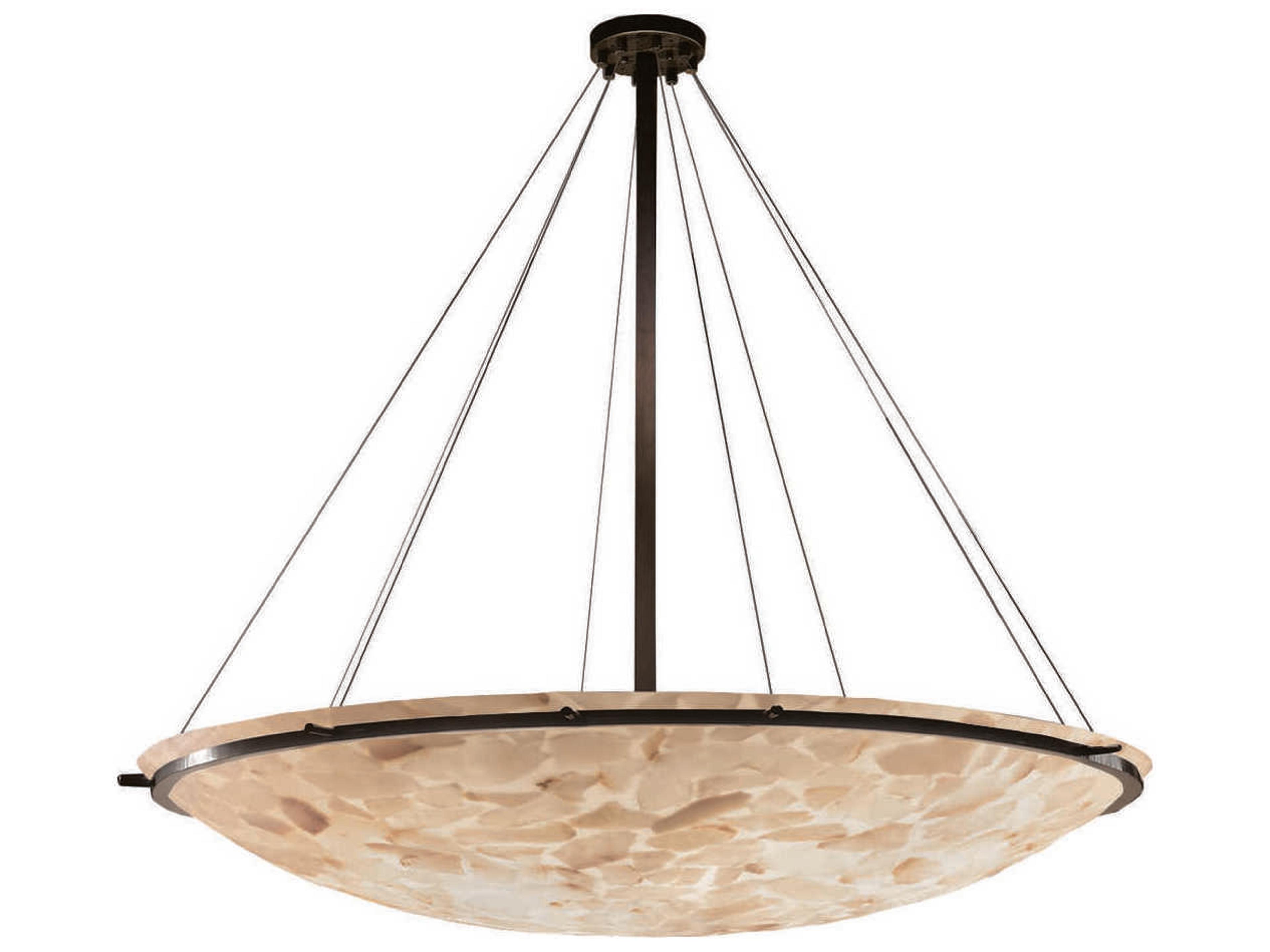 Justice Design Group Alabaster Rocks 12-Light Bronze Bowl Pendant