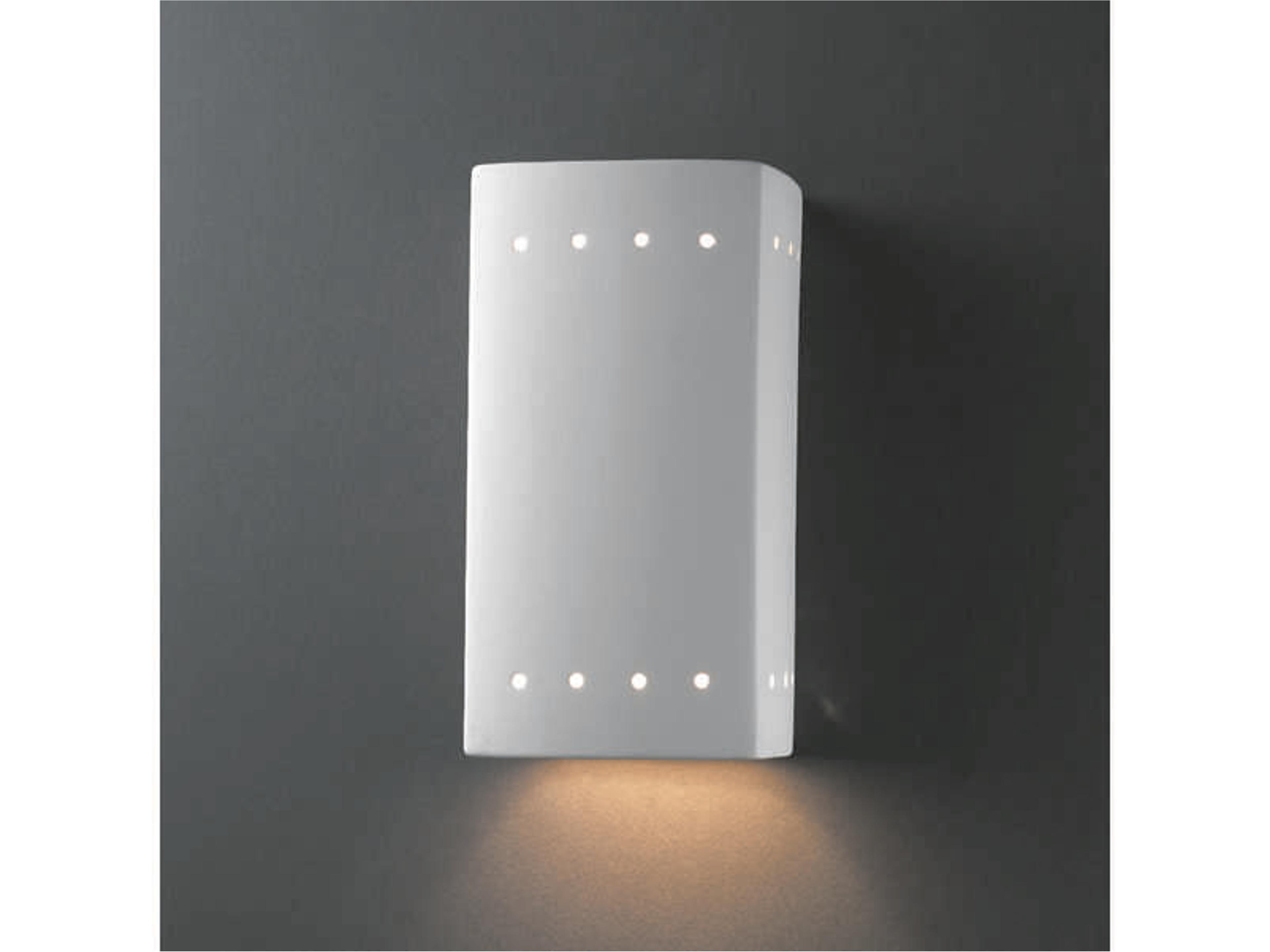 Justice Design Group Ambiance 1-Light White Wall Sconce