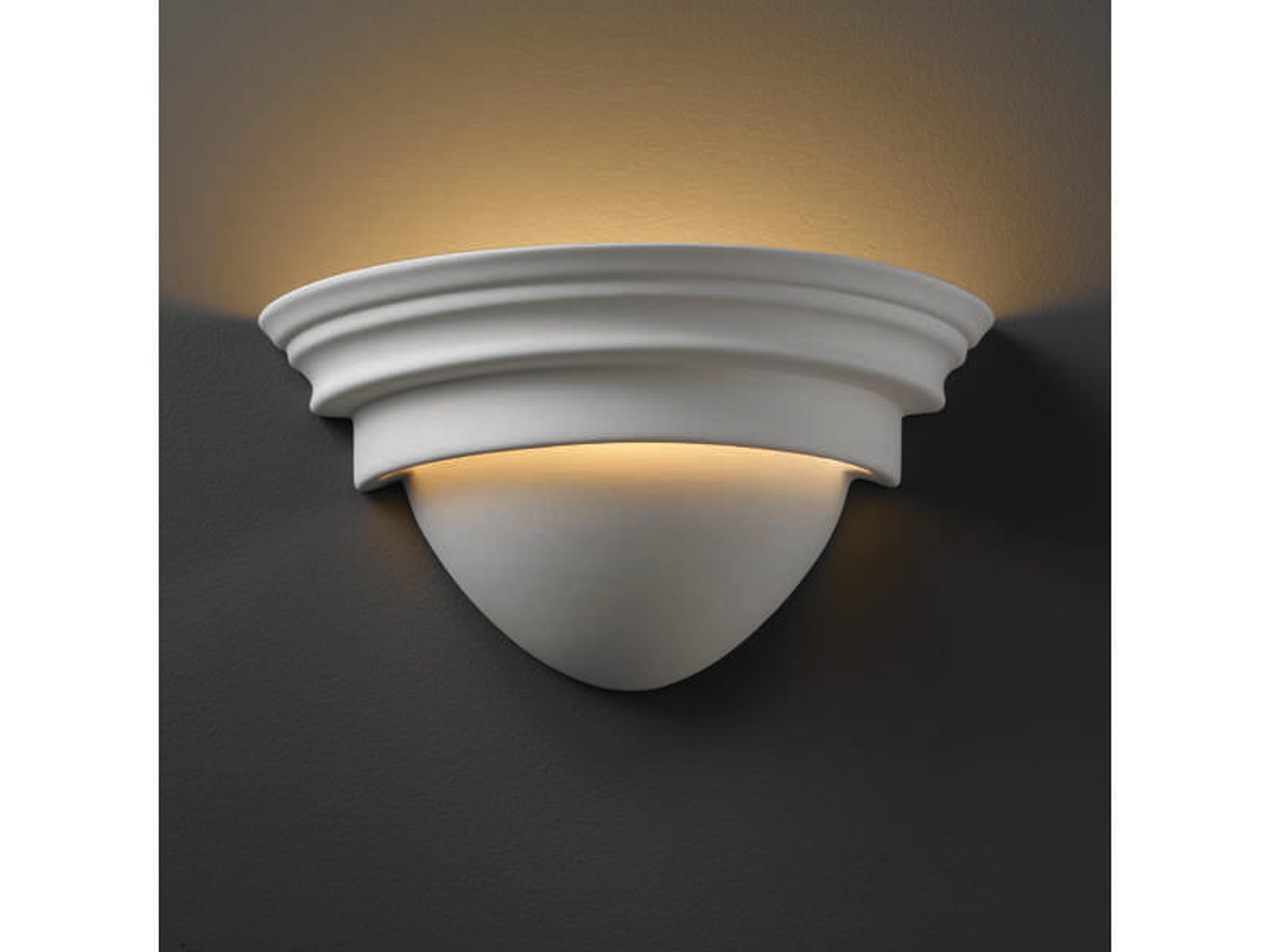 Justice Design Group Ambiance 1-Light White Wall Sconce