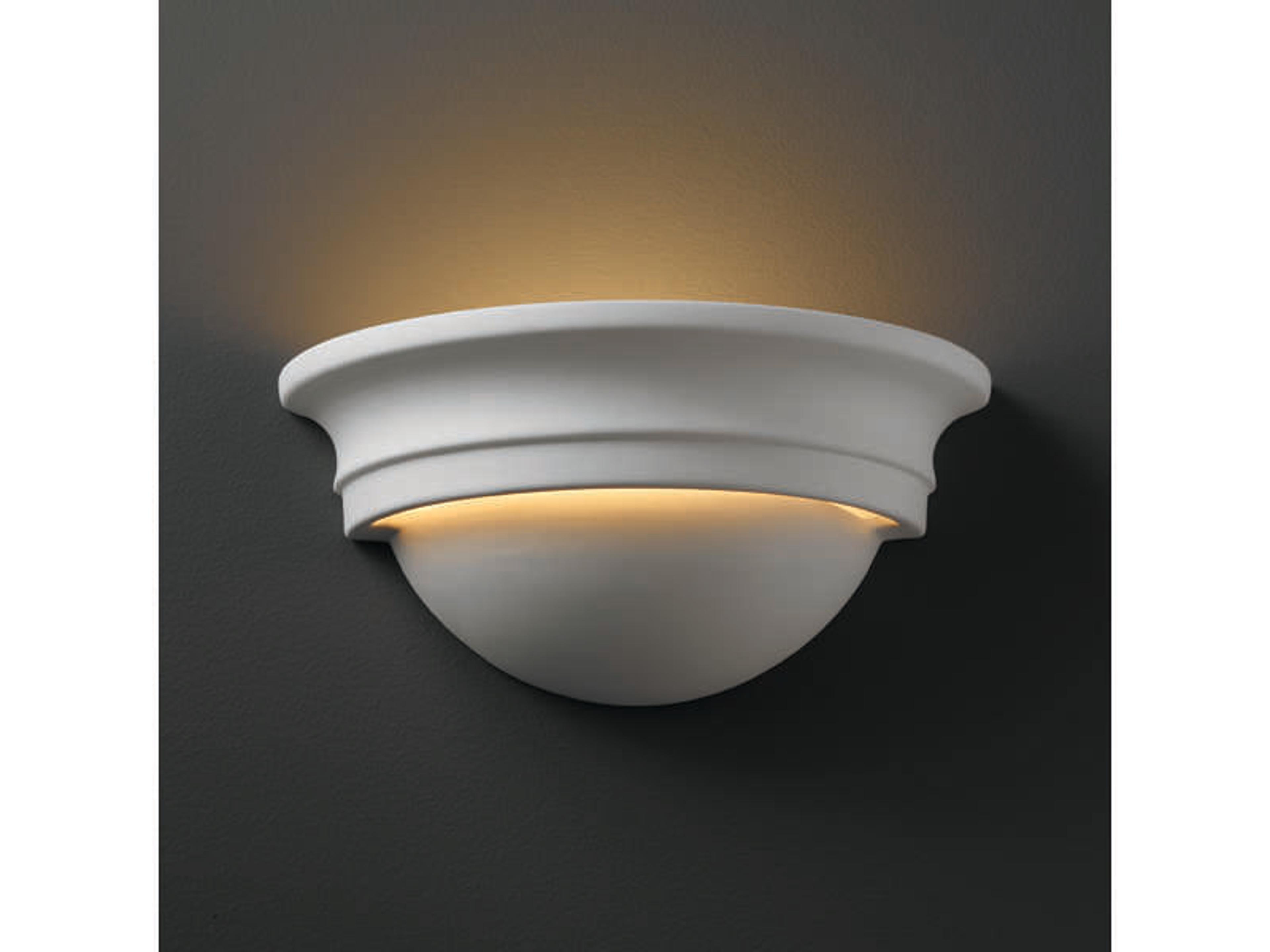 Justice Design Group Ambiance 1-Light White Wall Sconce