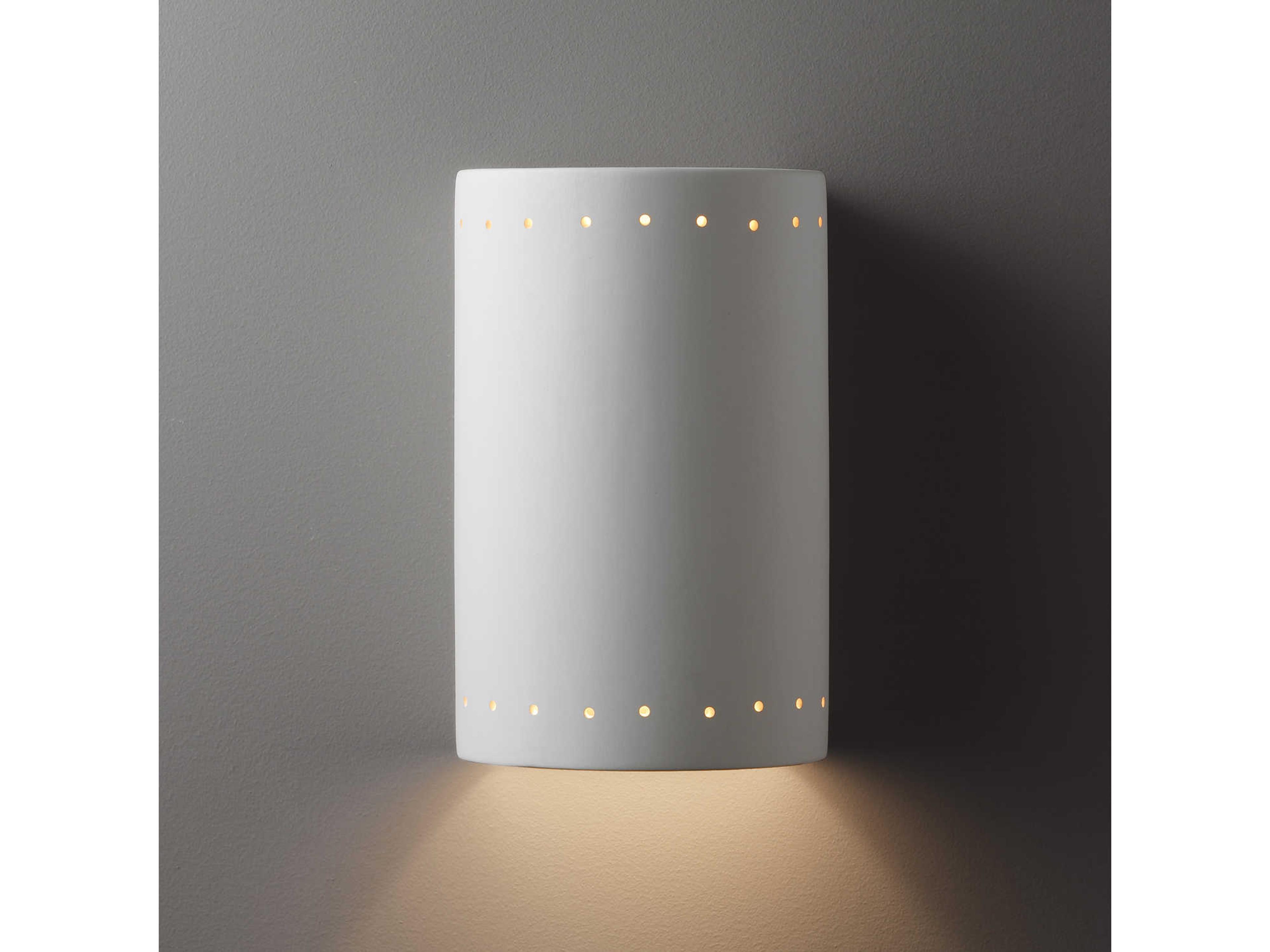 Justice Design Group Ambiance 1-Light White Wall Sconce
