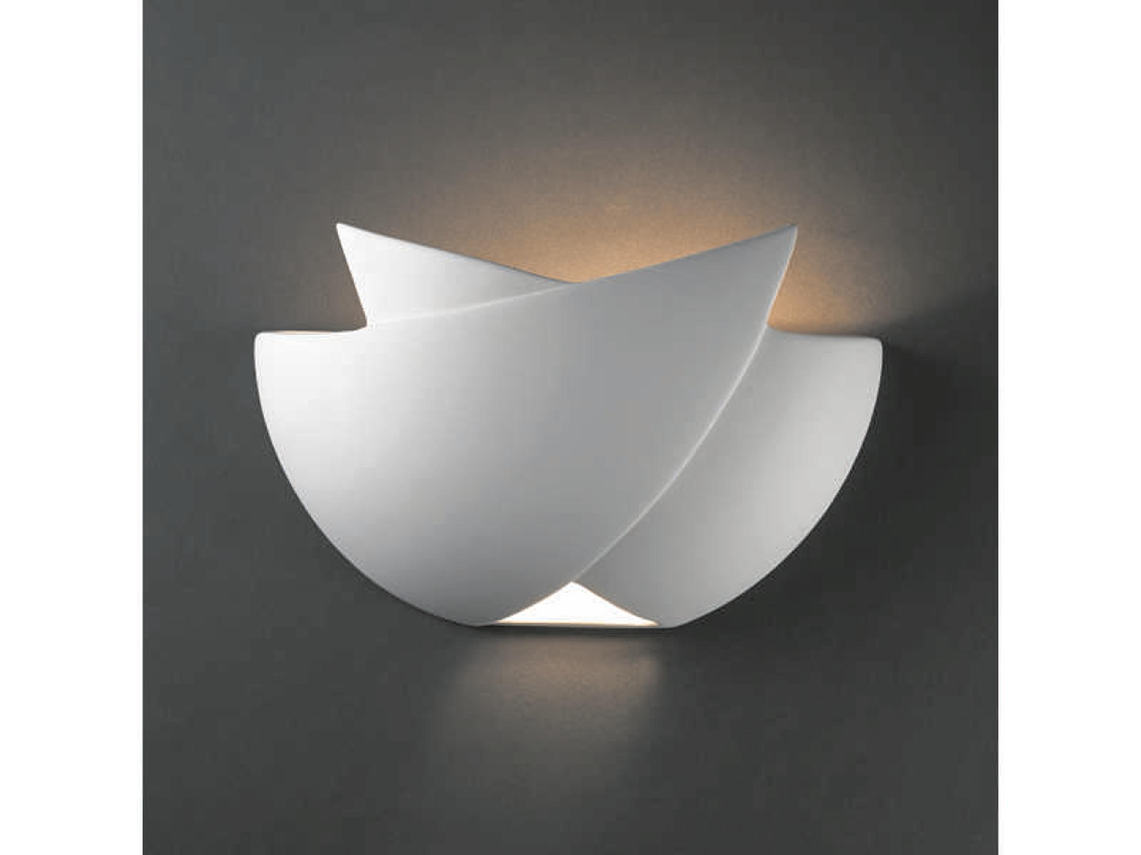 Justice Design Group Ambiance 1-Light White Wall Sconce
