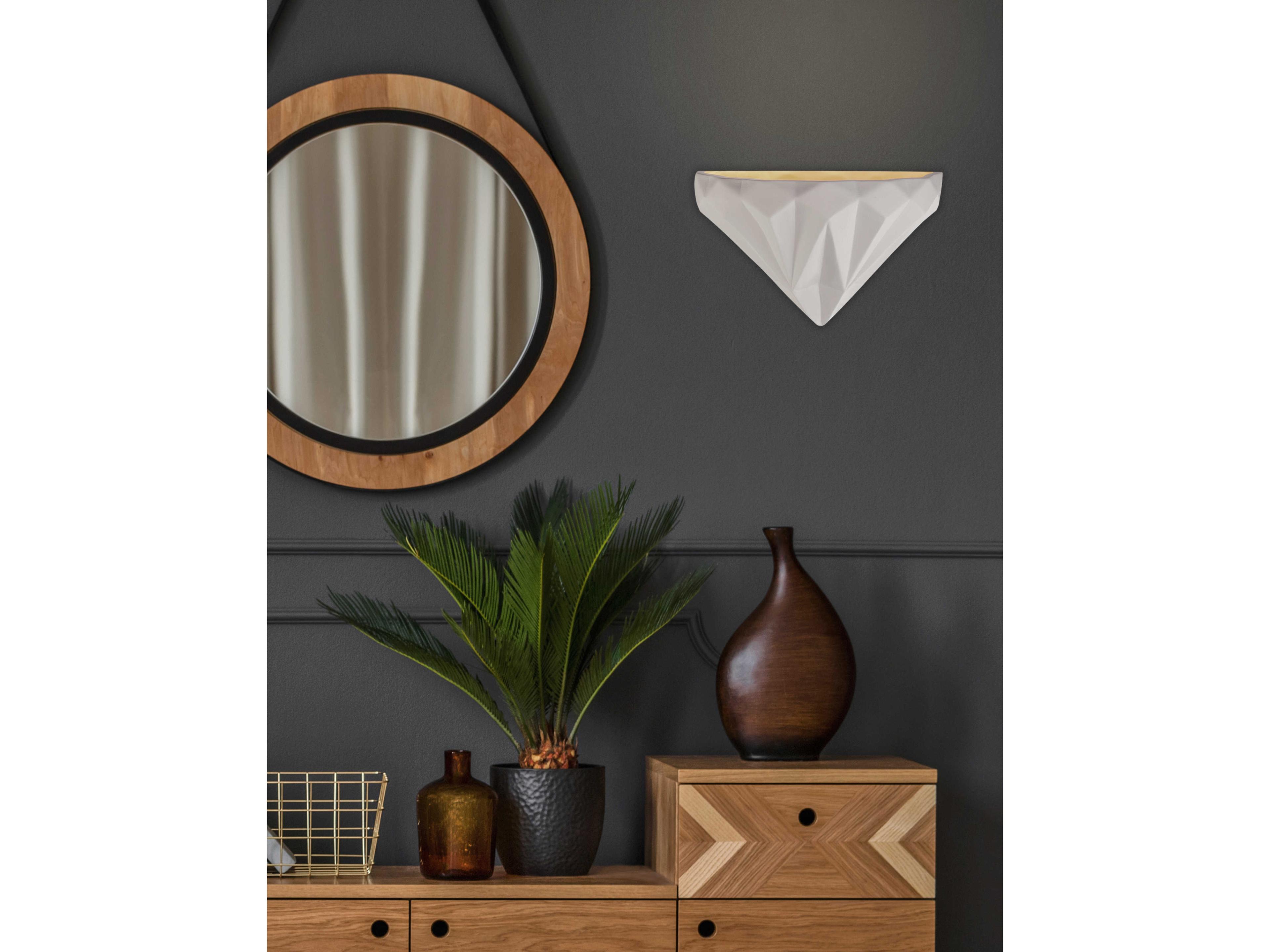 Justice Design Group Ambiance 1-Light White Wall Sconce