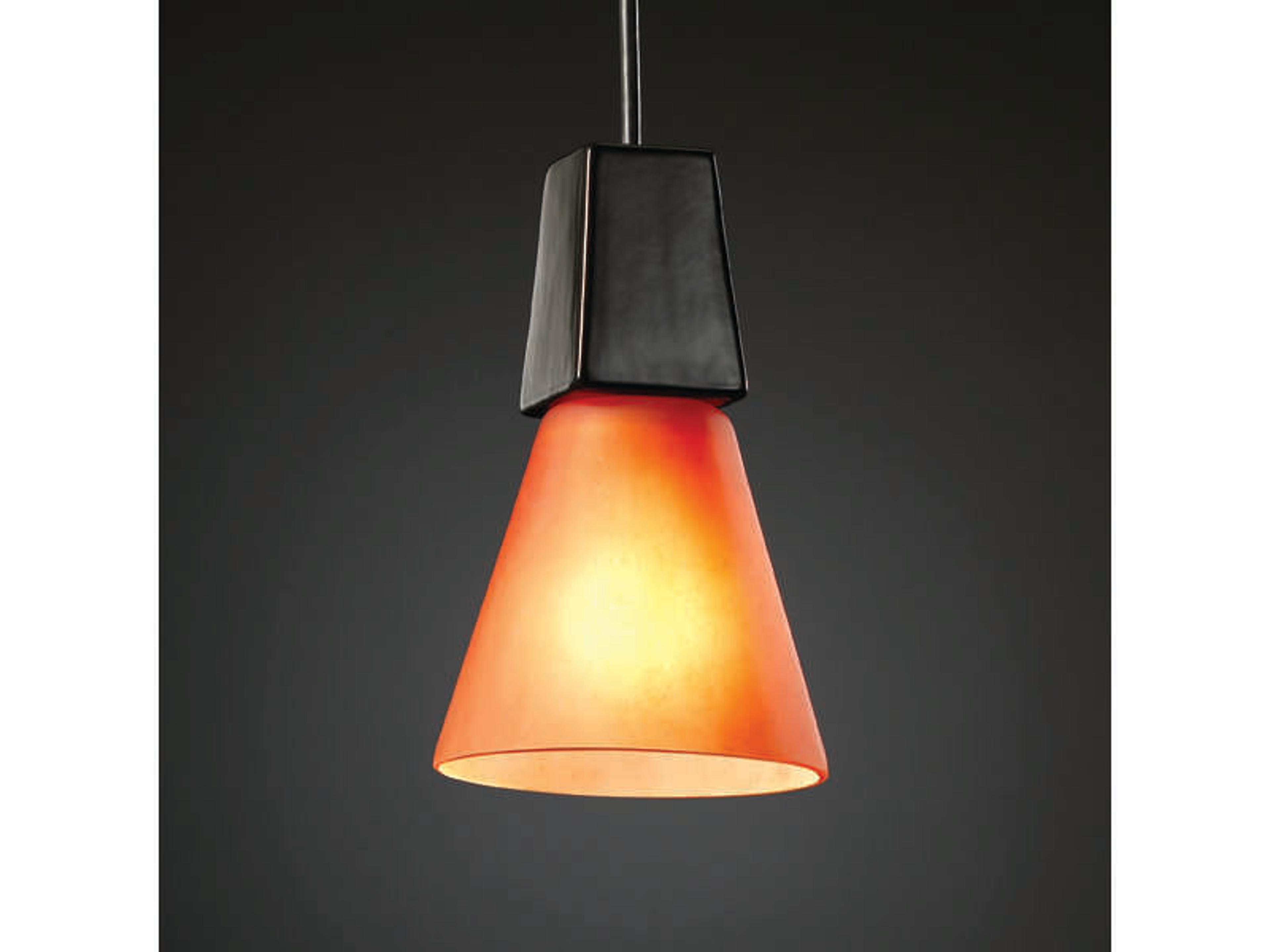 Justice Design Group Radiance 1-Light Black Glass Mini Pendant