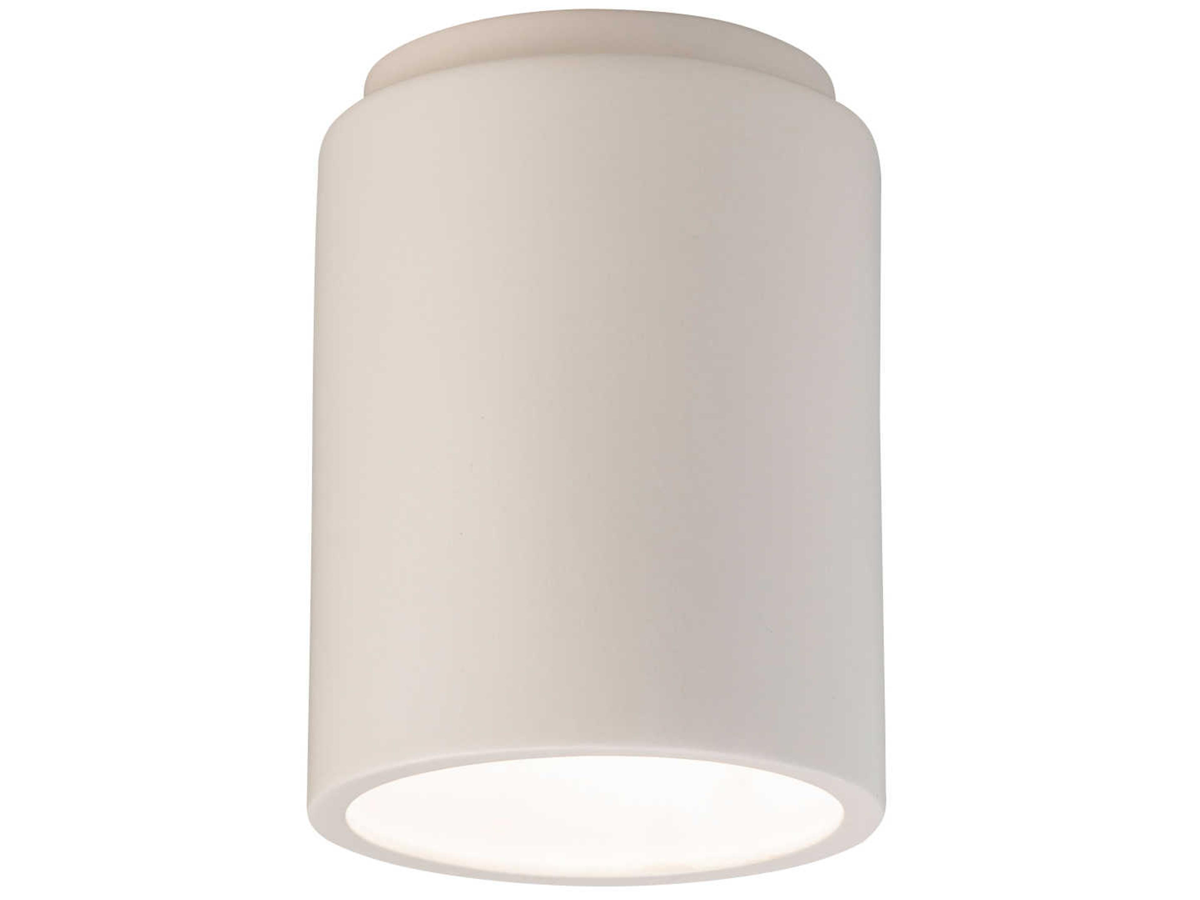 Justice Design Group Radiance 1-Light White Cylinder Flush Mount
