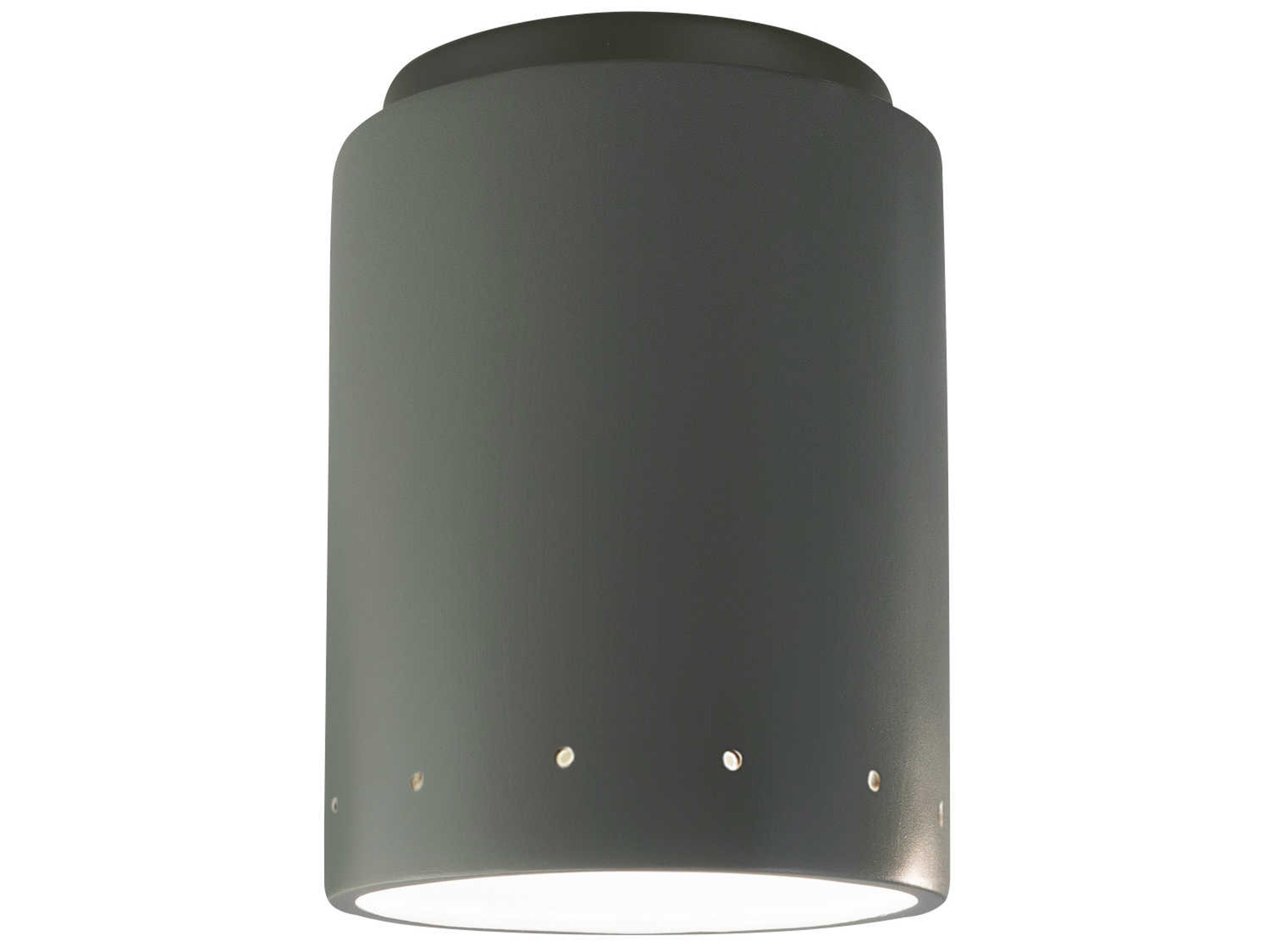 Justice Design Group Radiance 1-Light White Cylinder Flush Mount
