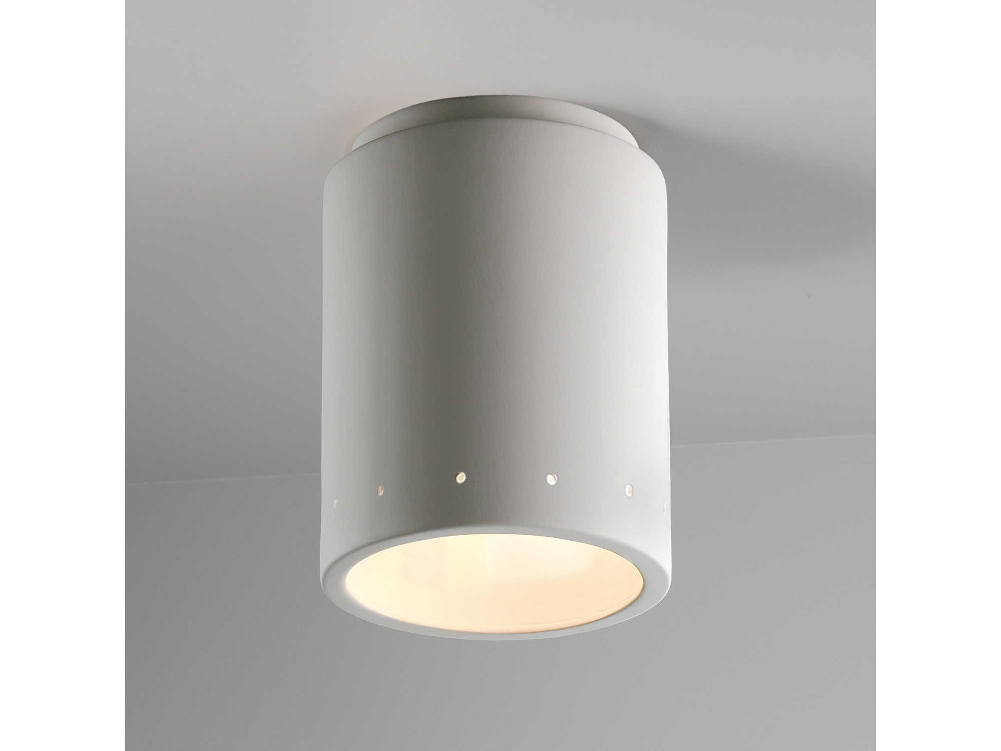 Justice Design Group Radiance 1-Light White Cylinder Flush Mount