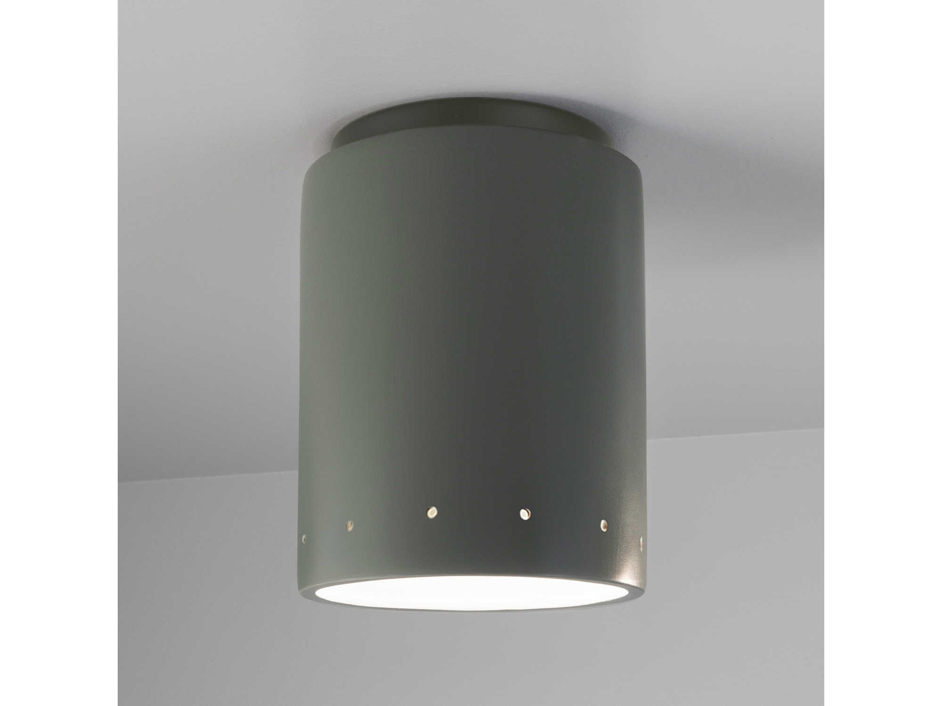 Justice Design Group Radiance 1-Light White Cylinder Flush Mount