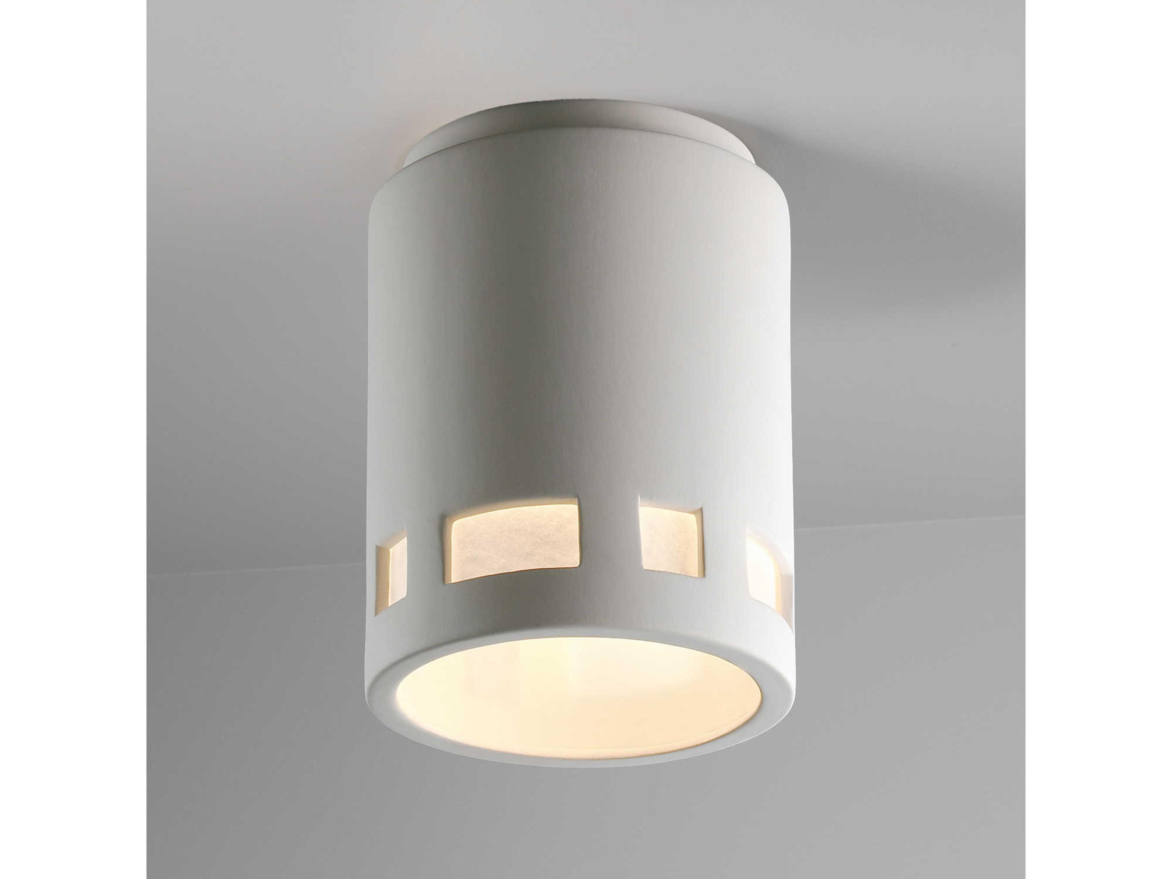 Justice Design Group Radiance 1-Light White Cylinder Flush Mount