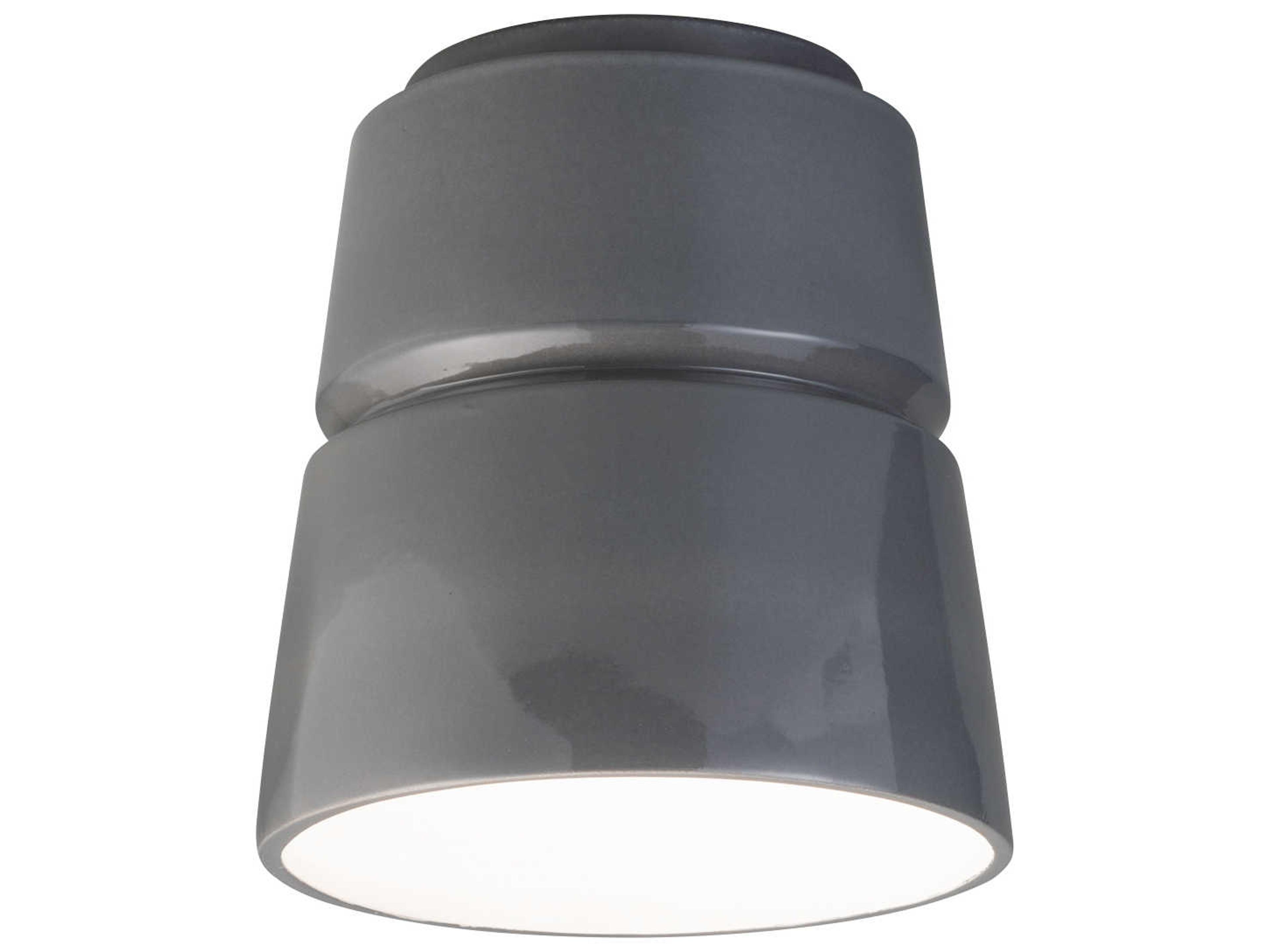 Justice Design Group Radiance 1-Light White Bell Flush Mount