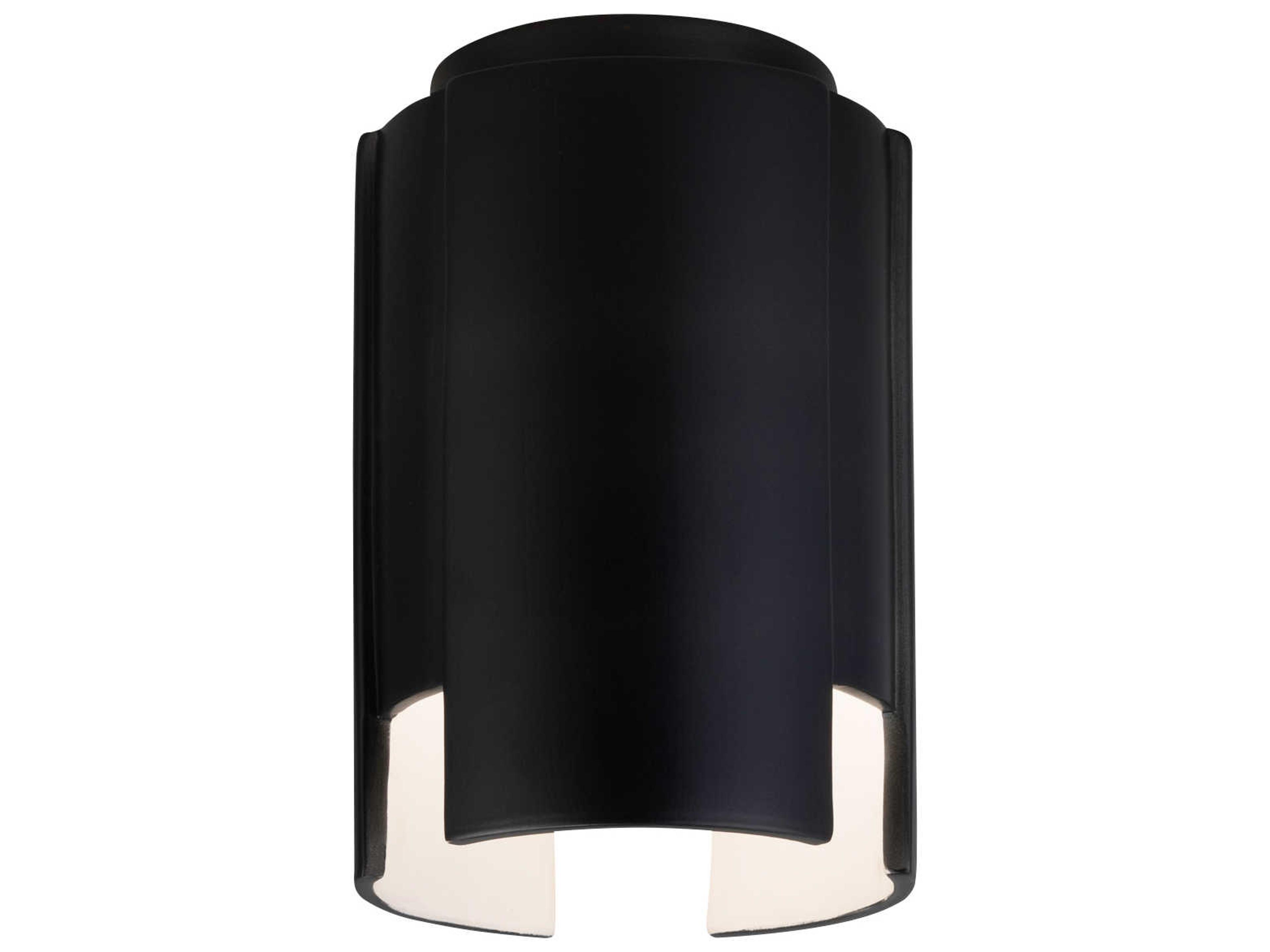 Justice Design Group Radiance 1-Light White Cylinder Flush Mount