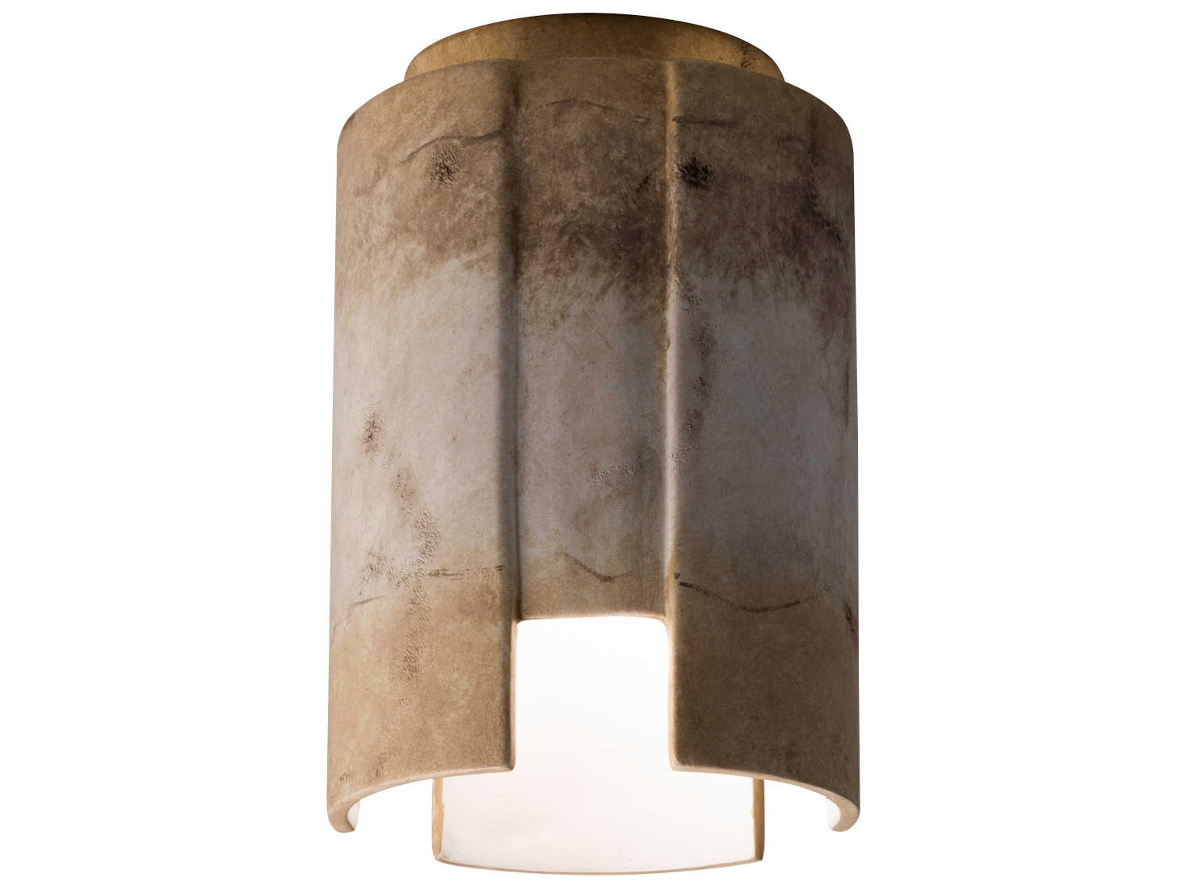 Justice Design Group Radiance 1-Light White Cylinder Flush Mount