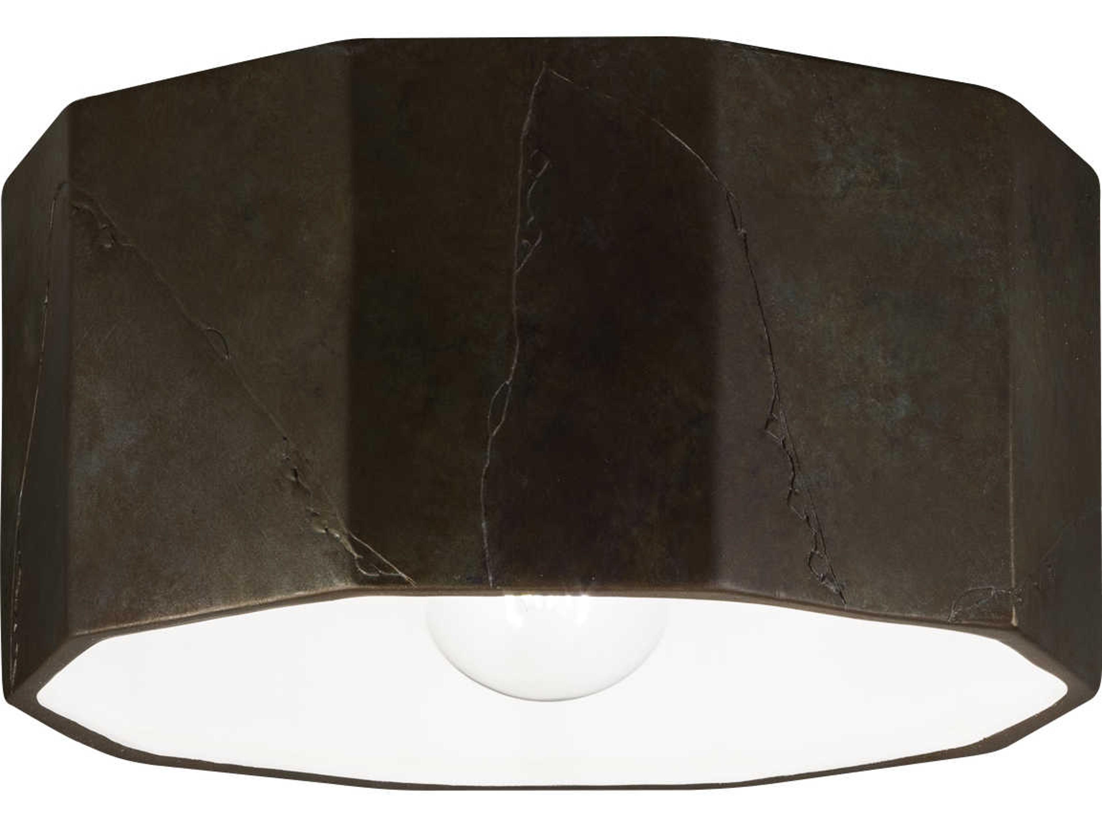 Justice Design Group Radiance 1-Light Black Drum Flush Mount