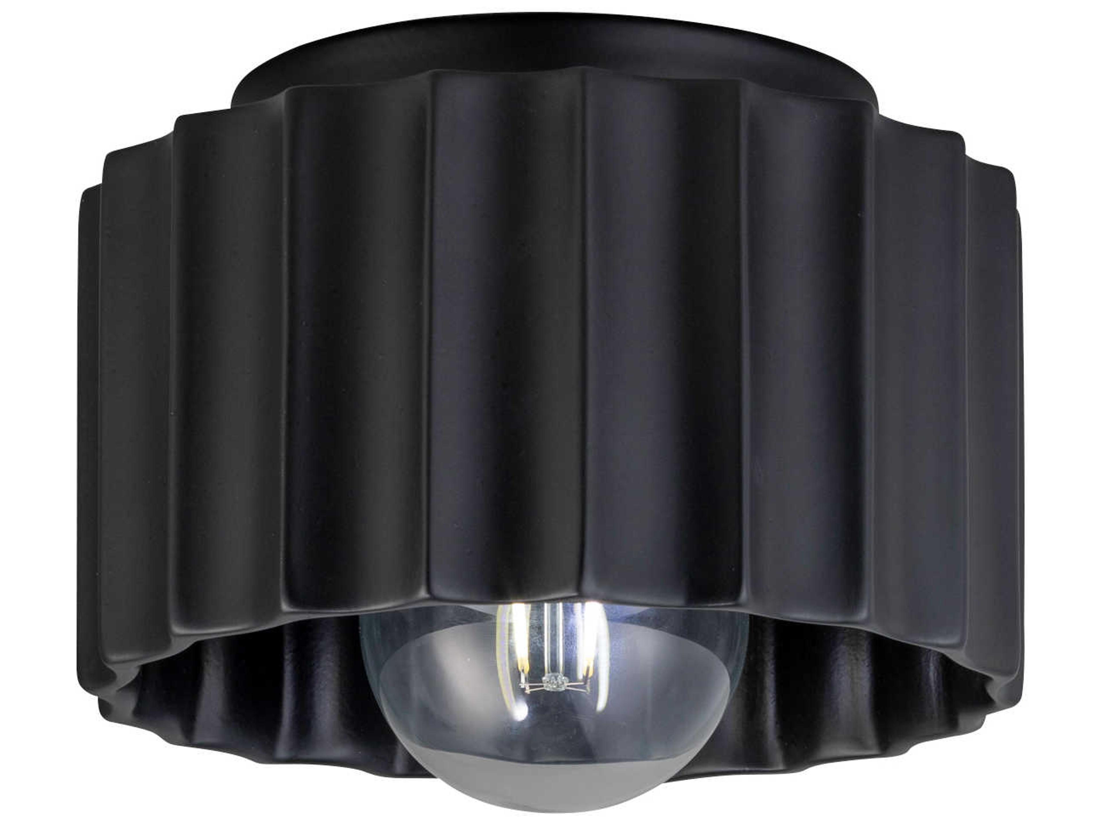 Justice Design Group Radiance 1-Light White Drum Flush Mount