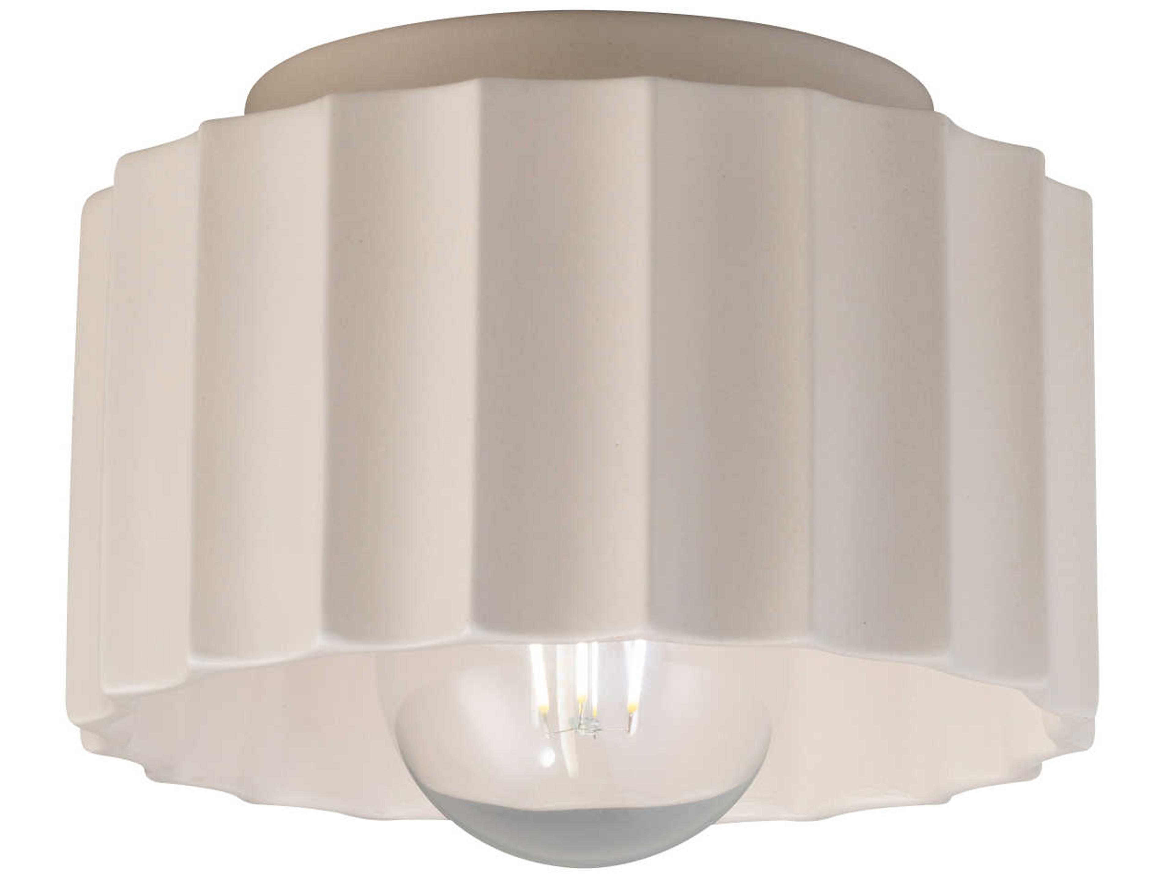 Justice Design Group Radiance 1-Light White Drum Flush Mount