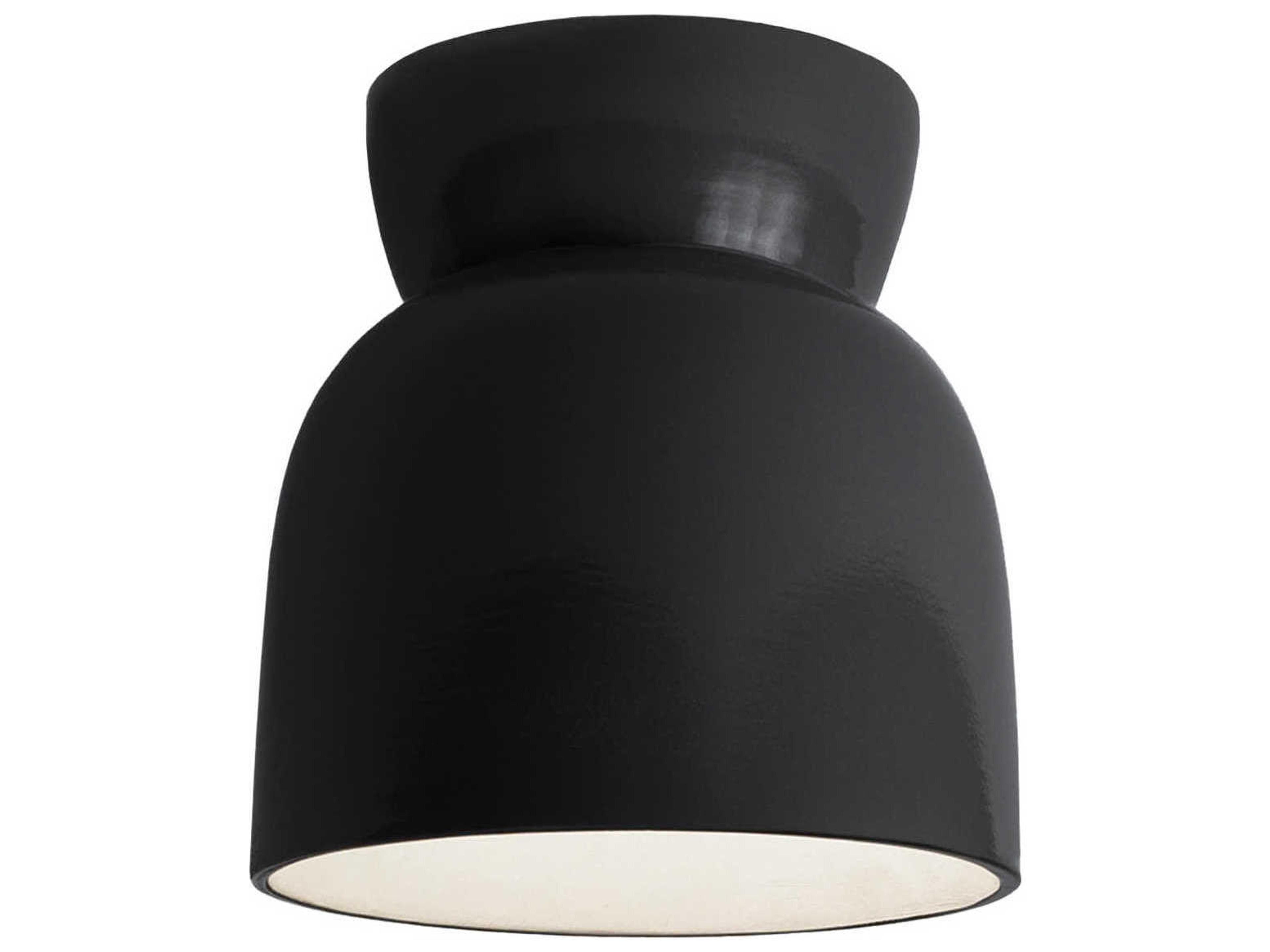 Justice Design Group Radiance 1-Light White Bell Flush Mount