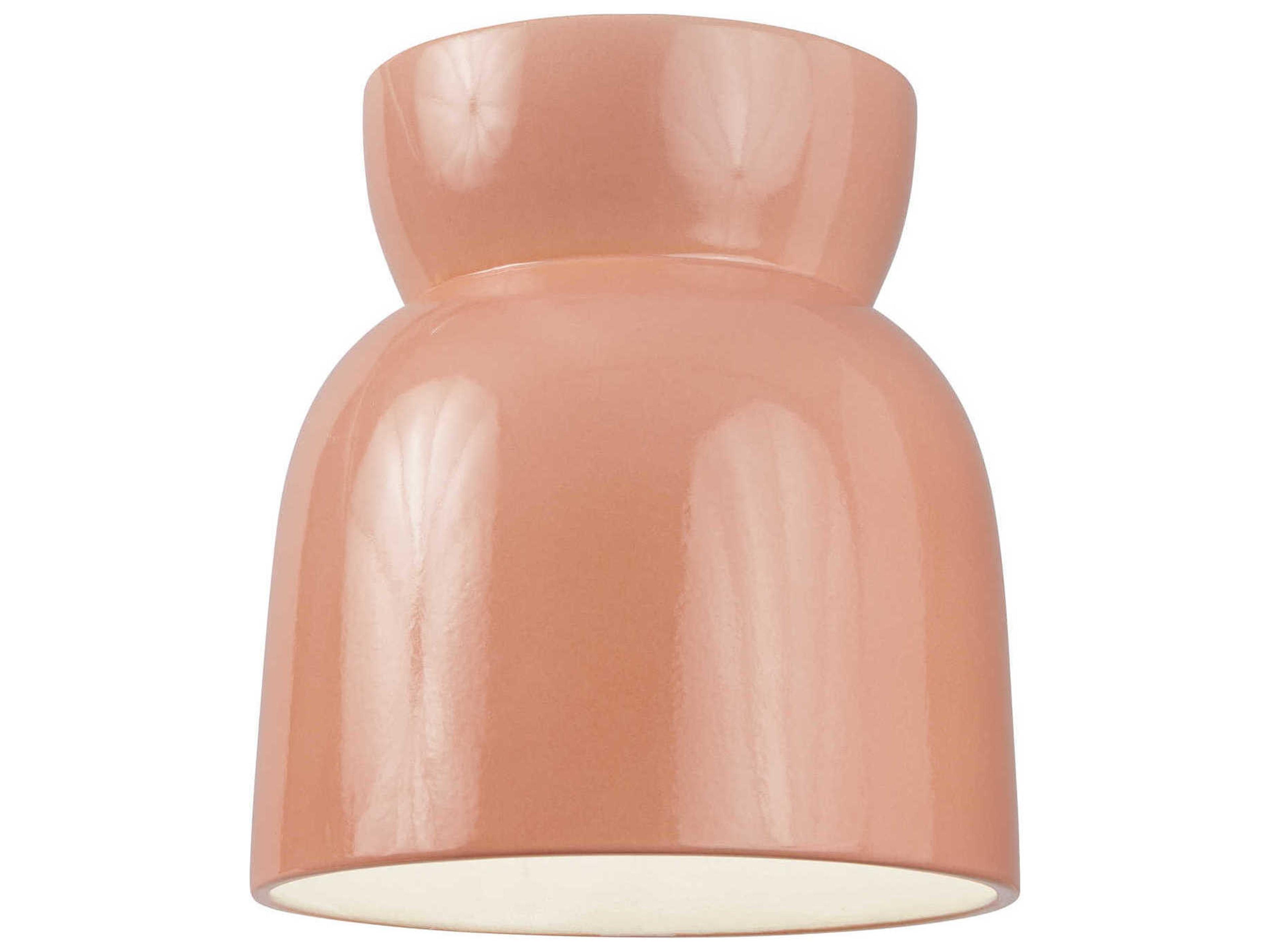 Justice Design Group Radiance 1-Light White Bell Flush Mount