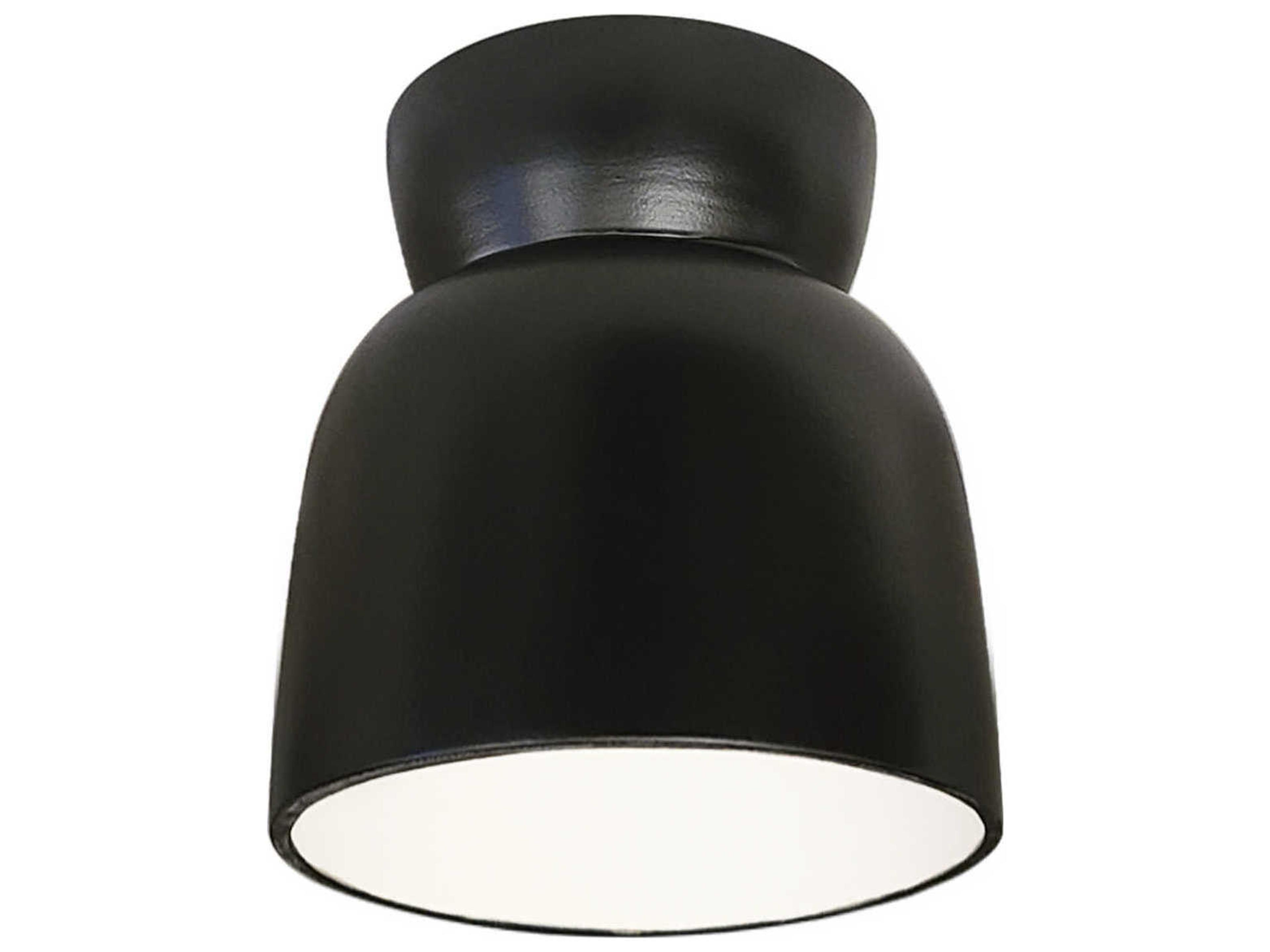 Justice Design Group Radiance 1-Light White Bell Flush Mount