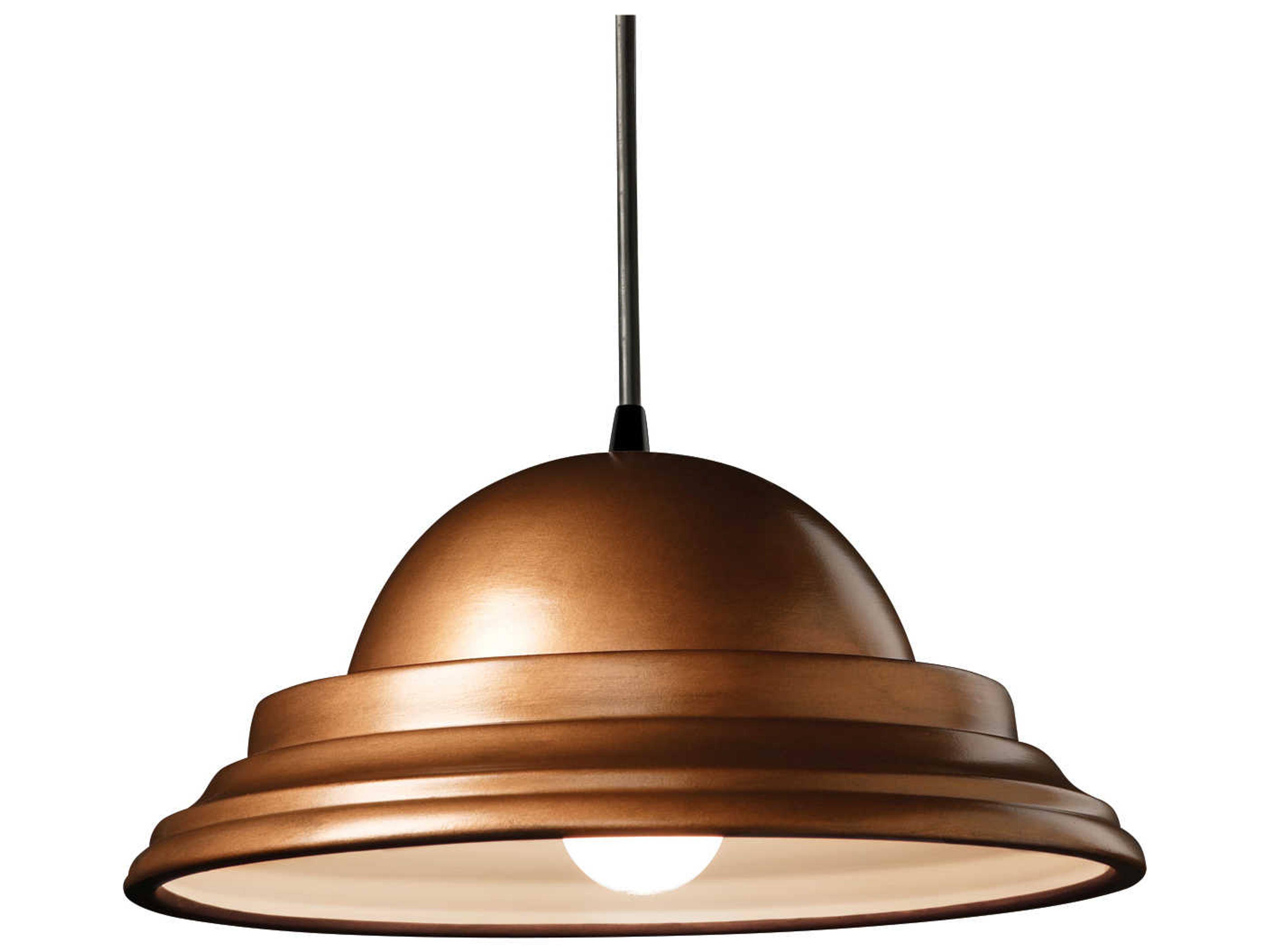 Justice Design Group Radiance 1-Light White Dome Pendant