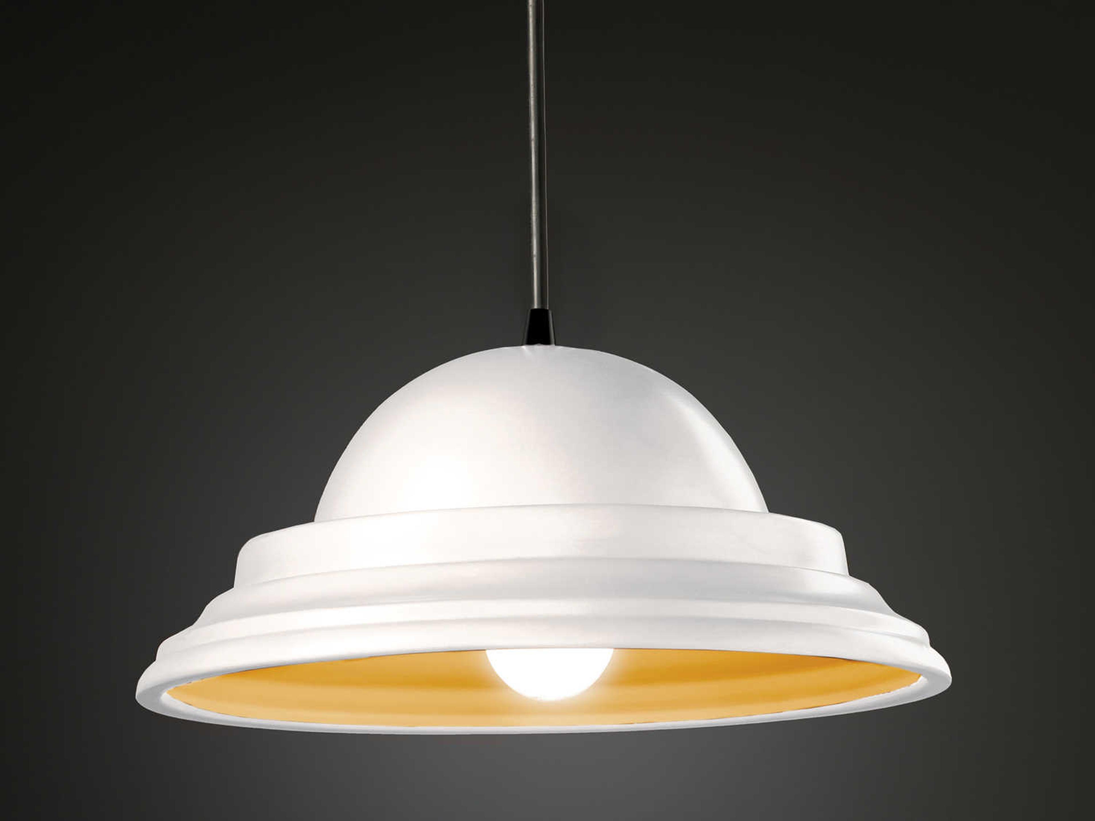 Justice Design Group Radiance 1-Light White Dome Pendant