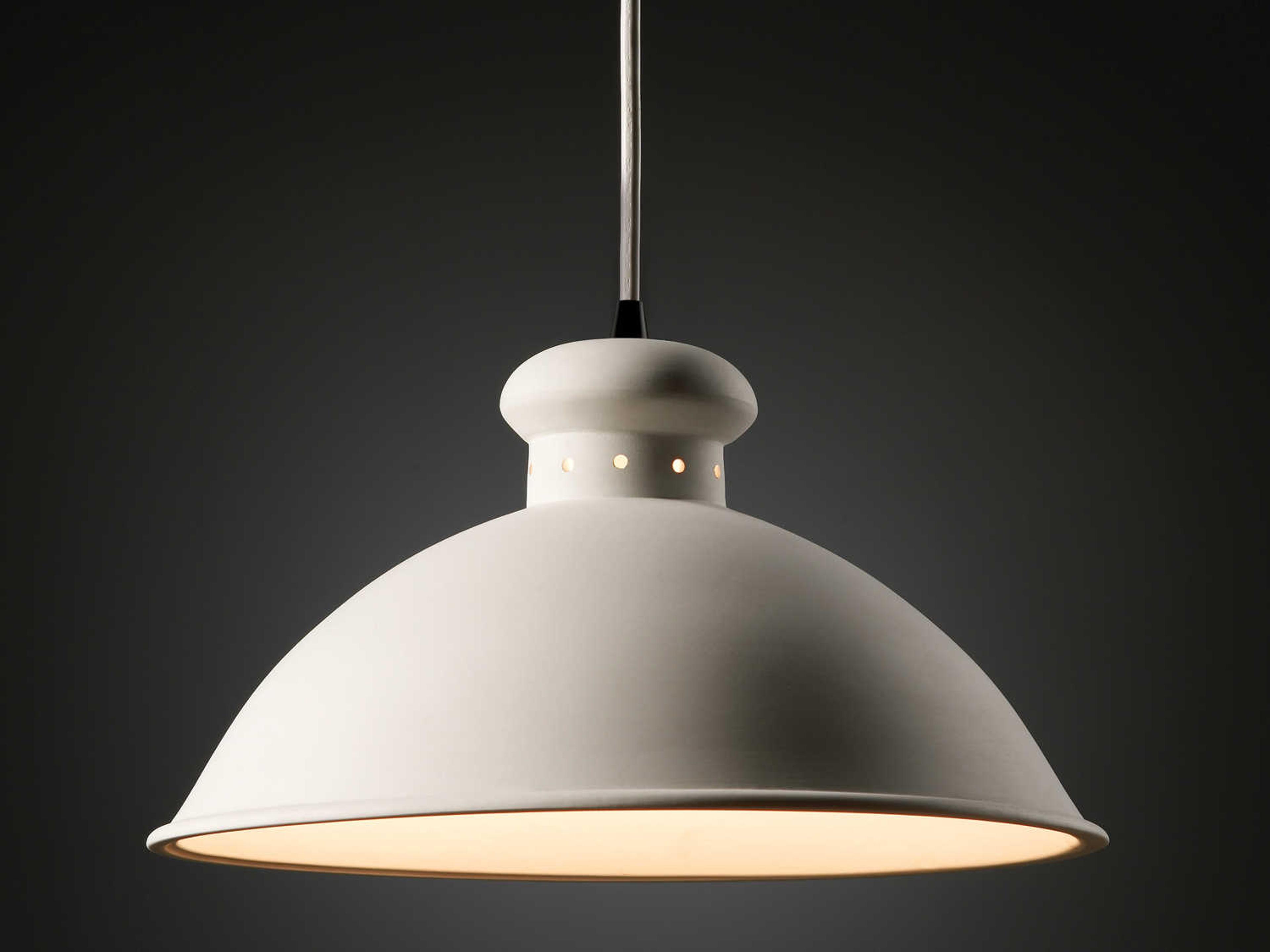 Justice Design Group Radiance 1-Light White Dome Pendant