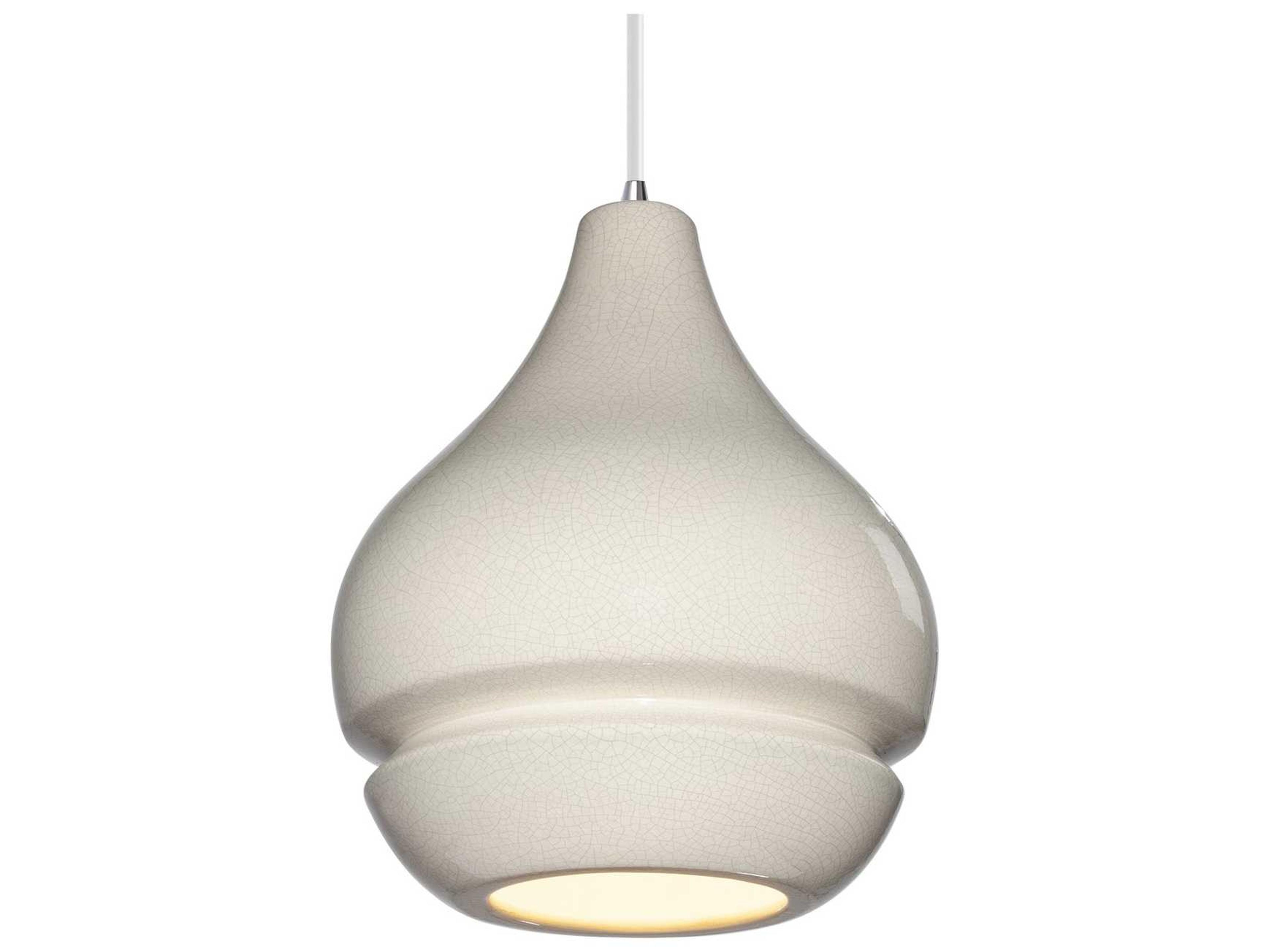 Justice Design Group Radiance 1-Light White Mini Pendant