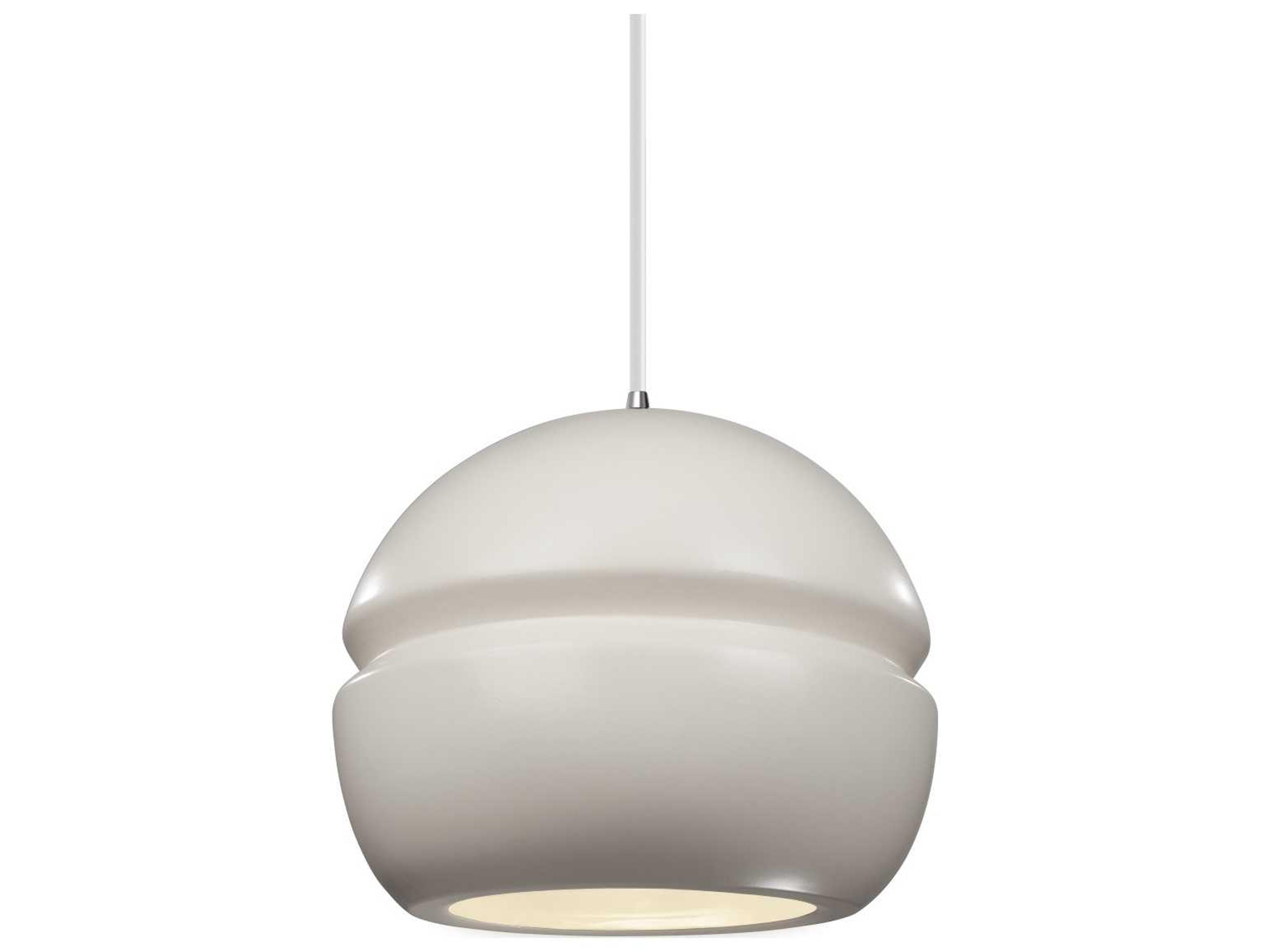 Justice Design Group Radiance 1-Light White Mini Pendant