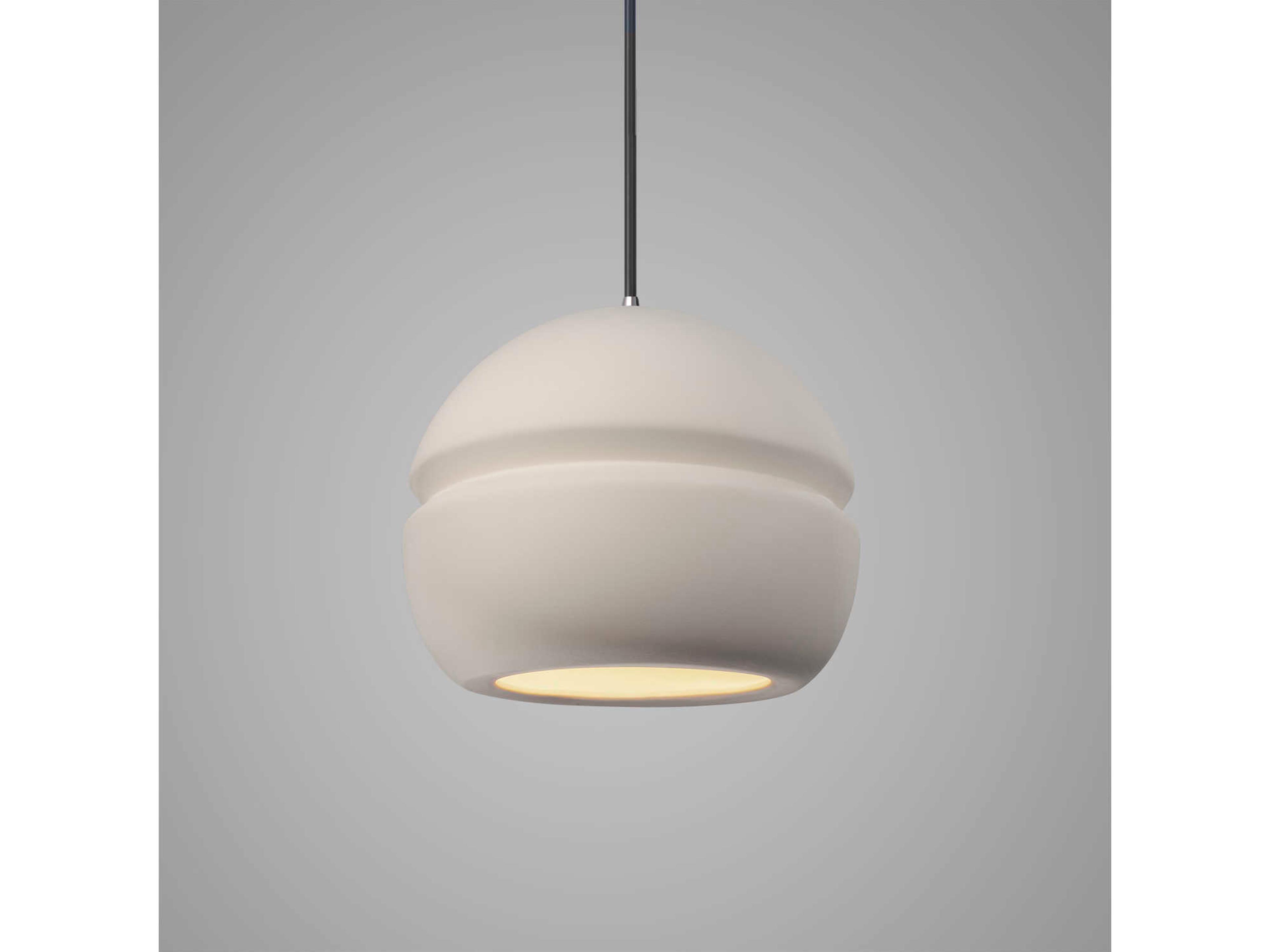 Justice Design Group Radiance 1-Light White Mini Pendant