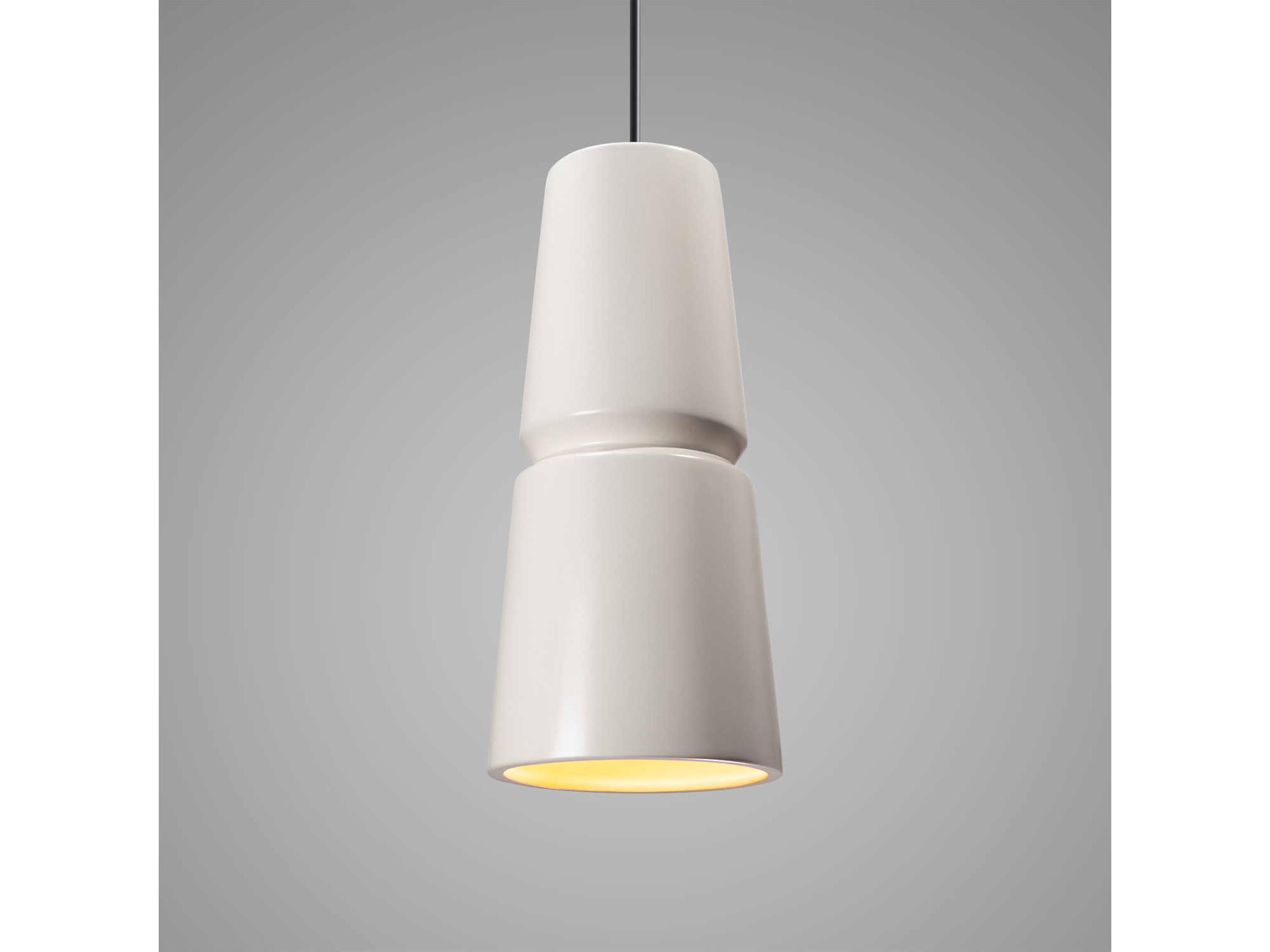 Justice Design Group Radiance 1-Light White Cylinder Mini Pendant