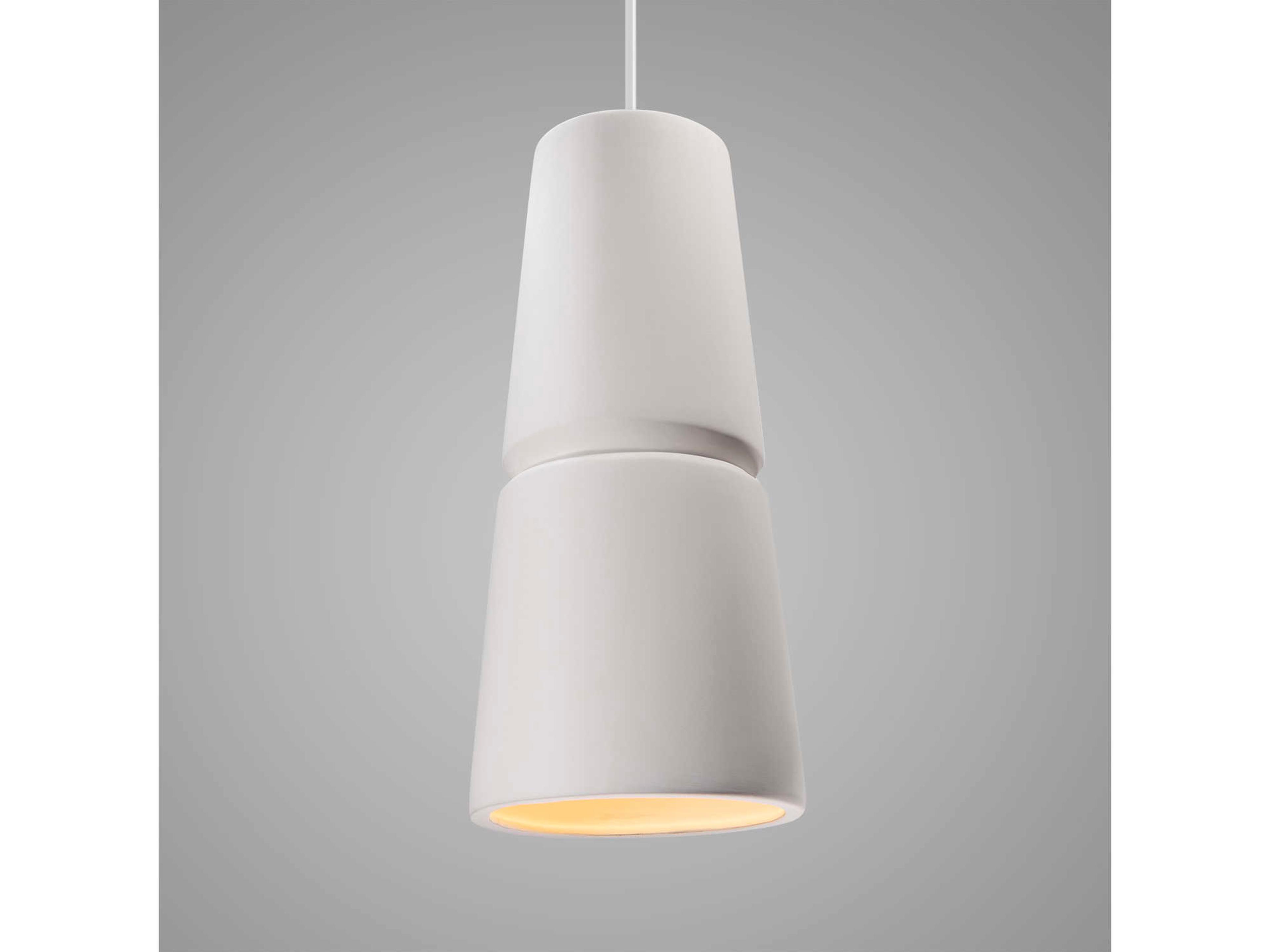 Justice Design Group Radiance 1-Light White Cylinder Mini Pendant