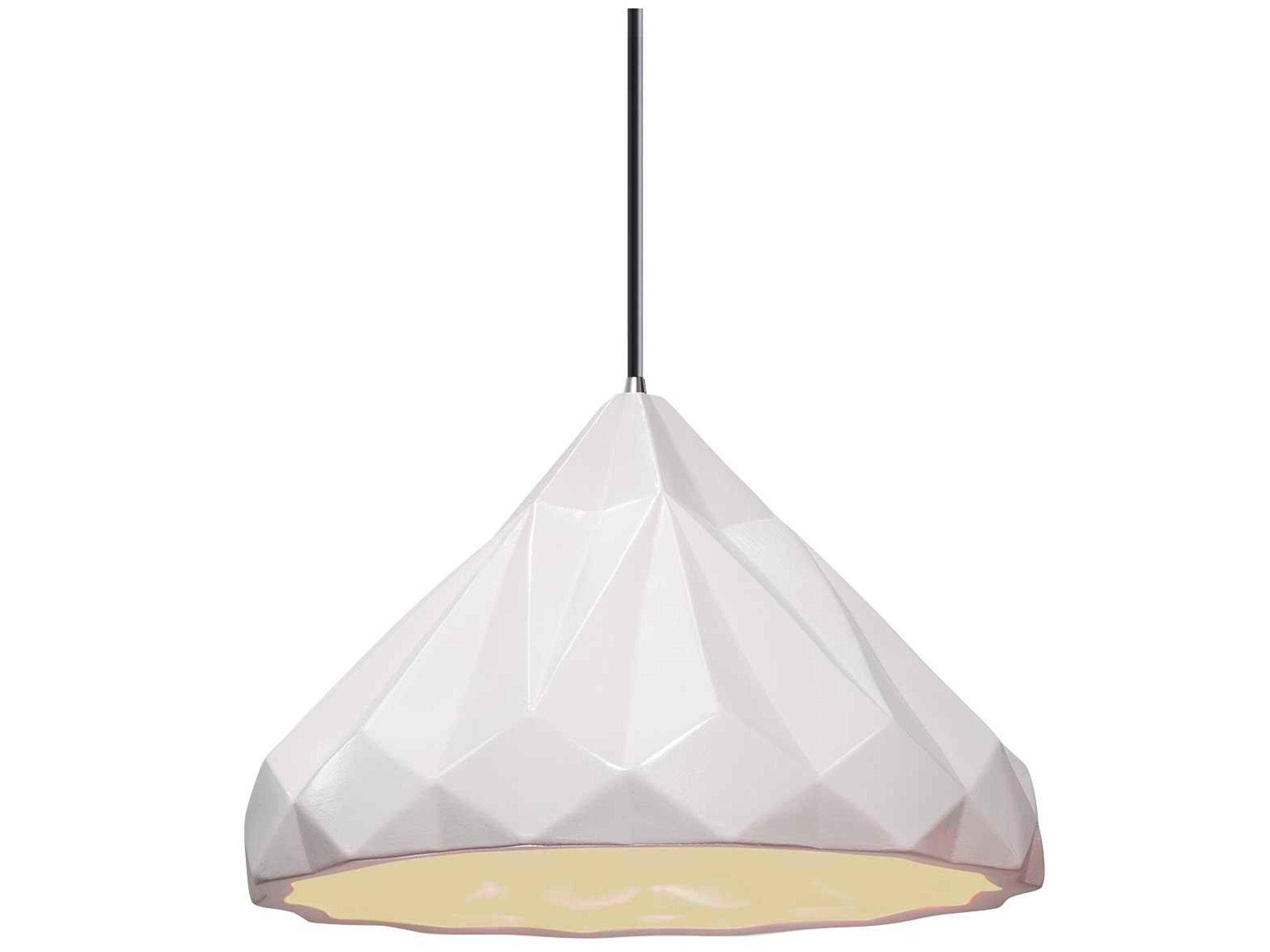 Justice Design Group Radiance 1-Light White Mini Pendant