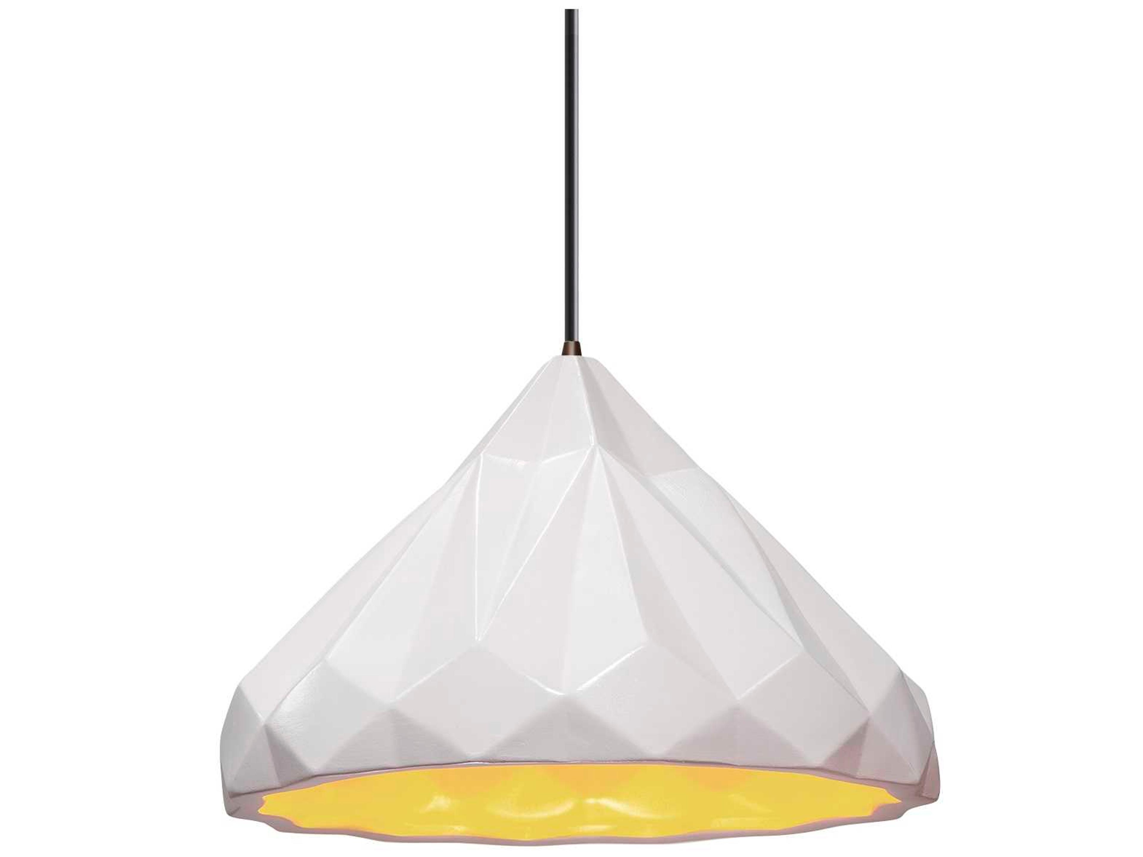 Justice Design Group Radiance 1-Light White Mini Pendant