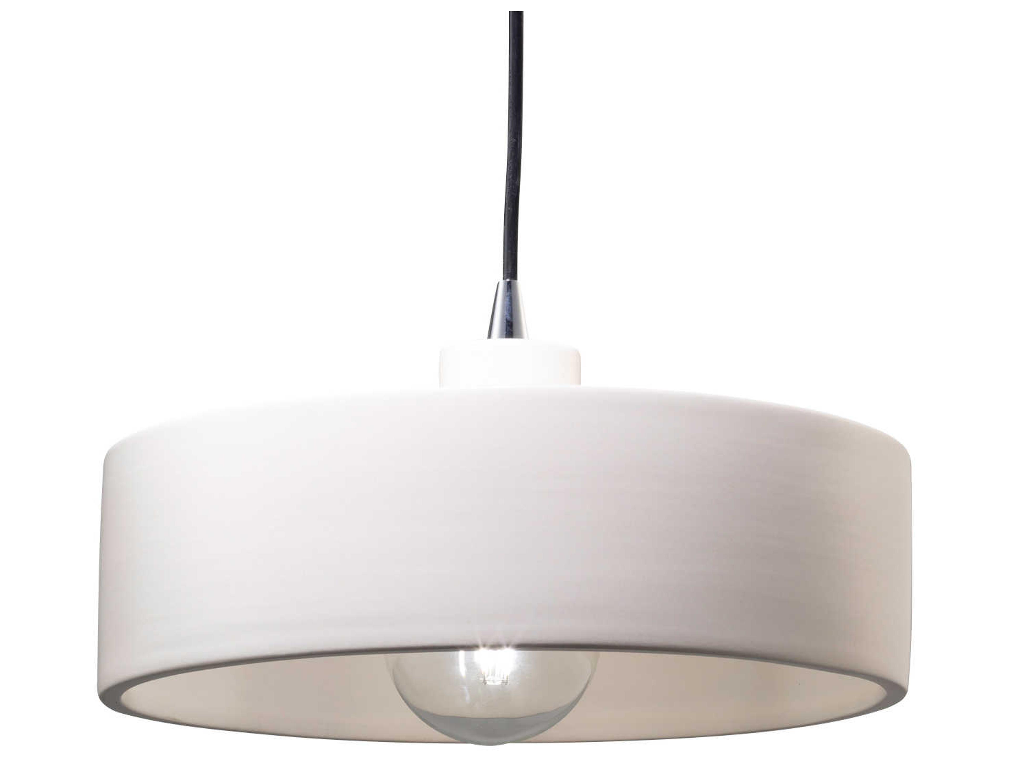 Radiance 1-Light White Drum Mini Pendant