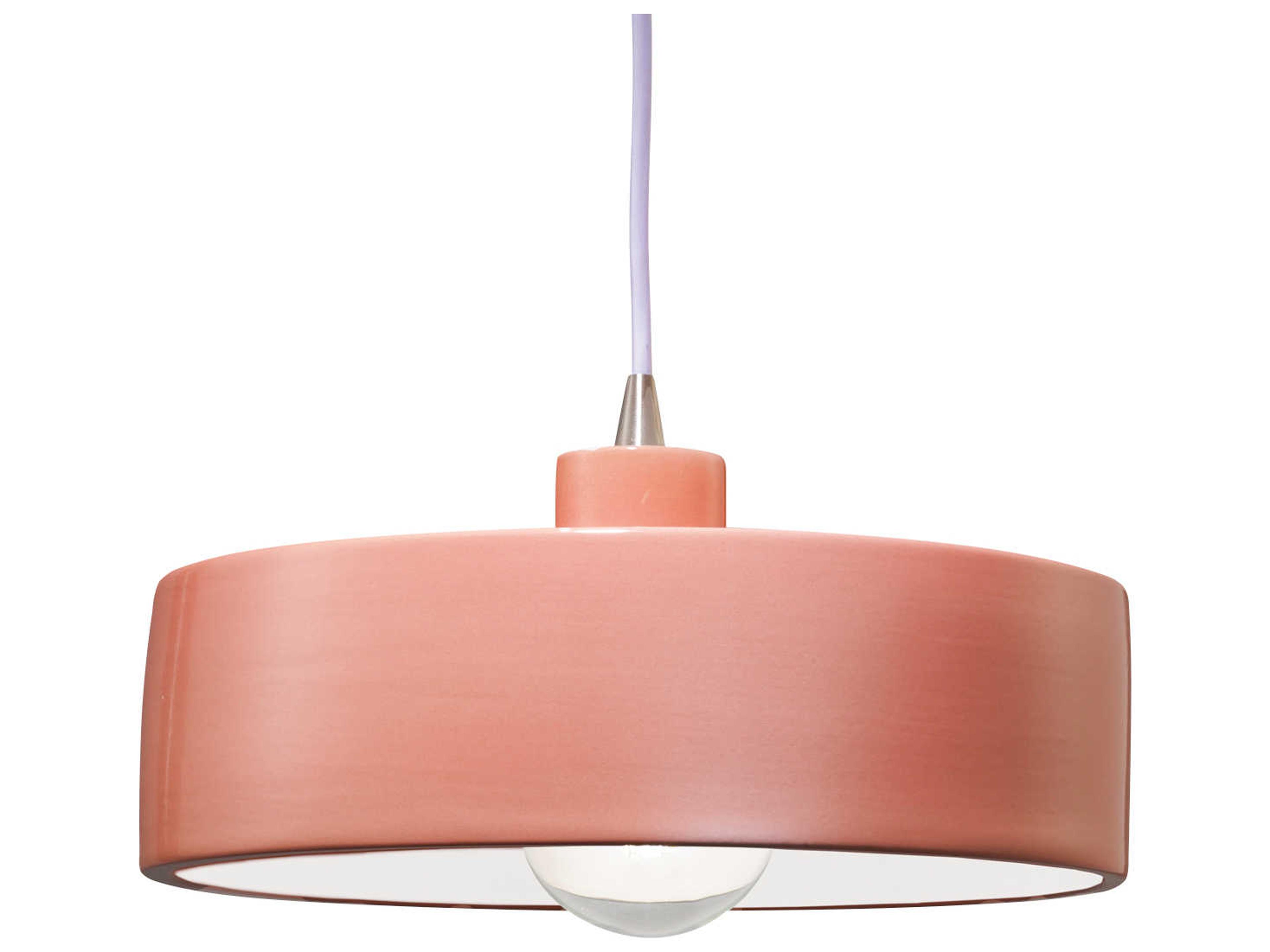 Justice Design Group Radiance 1-Light White Drum Mini Pendant