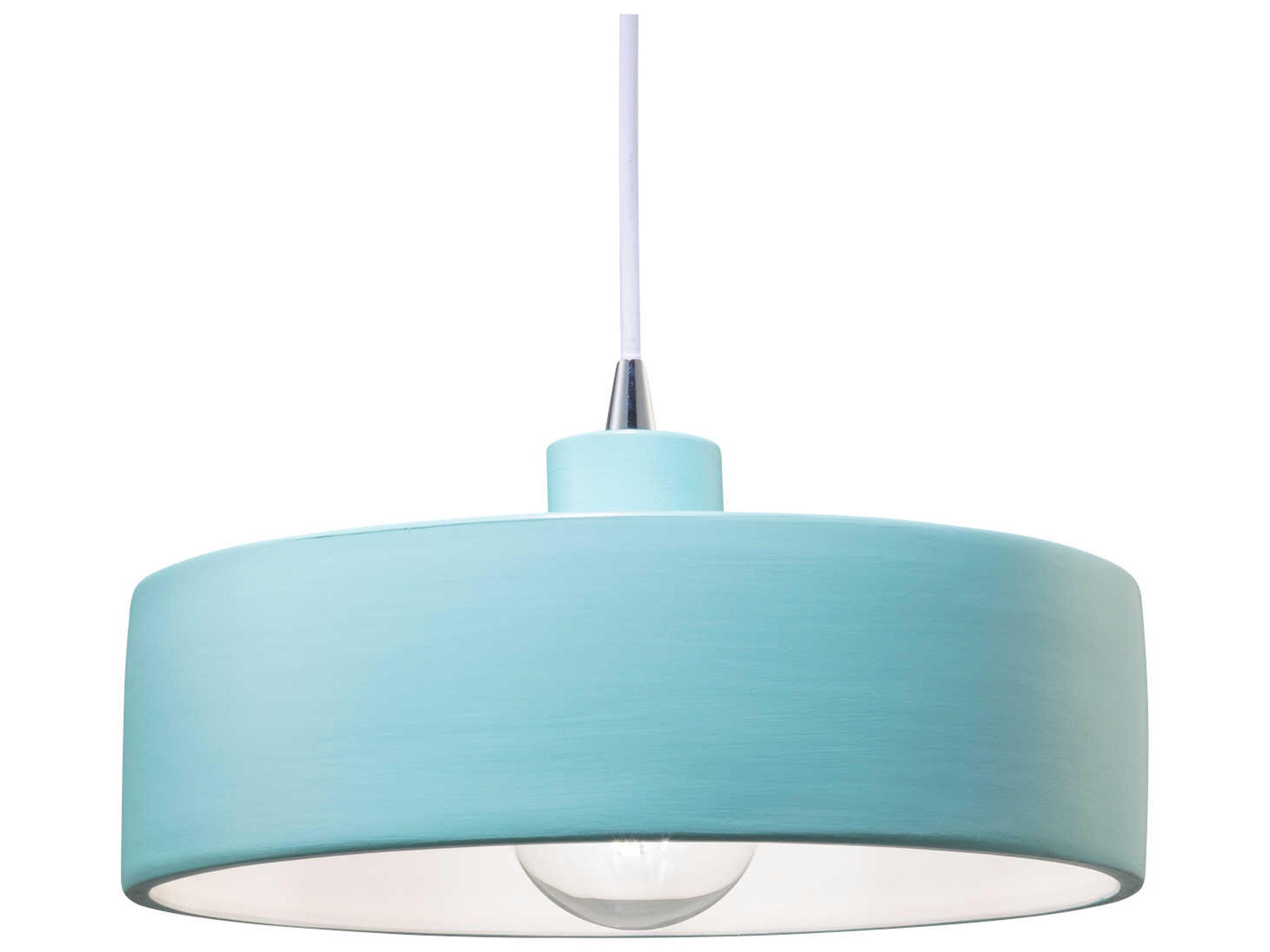 Justice Design Group Radiance 1-Light White Drum Mini Pendant