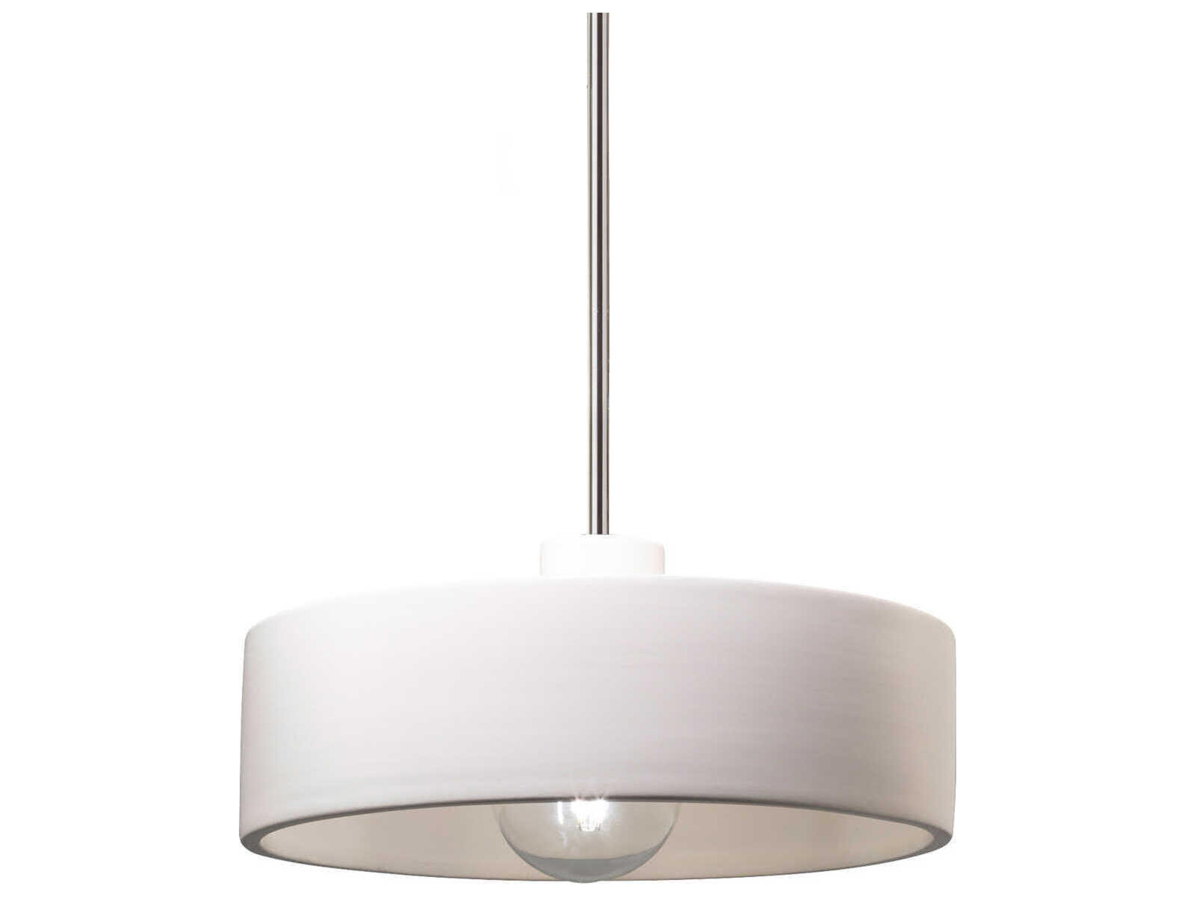 Justice Design Group Radiance 1-Light White Drum Mini Pendant