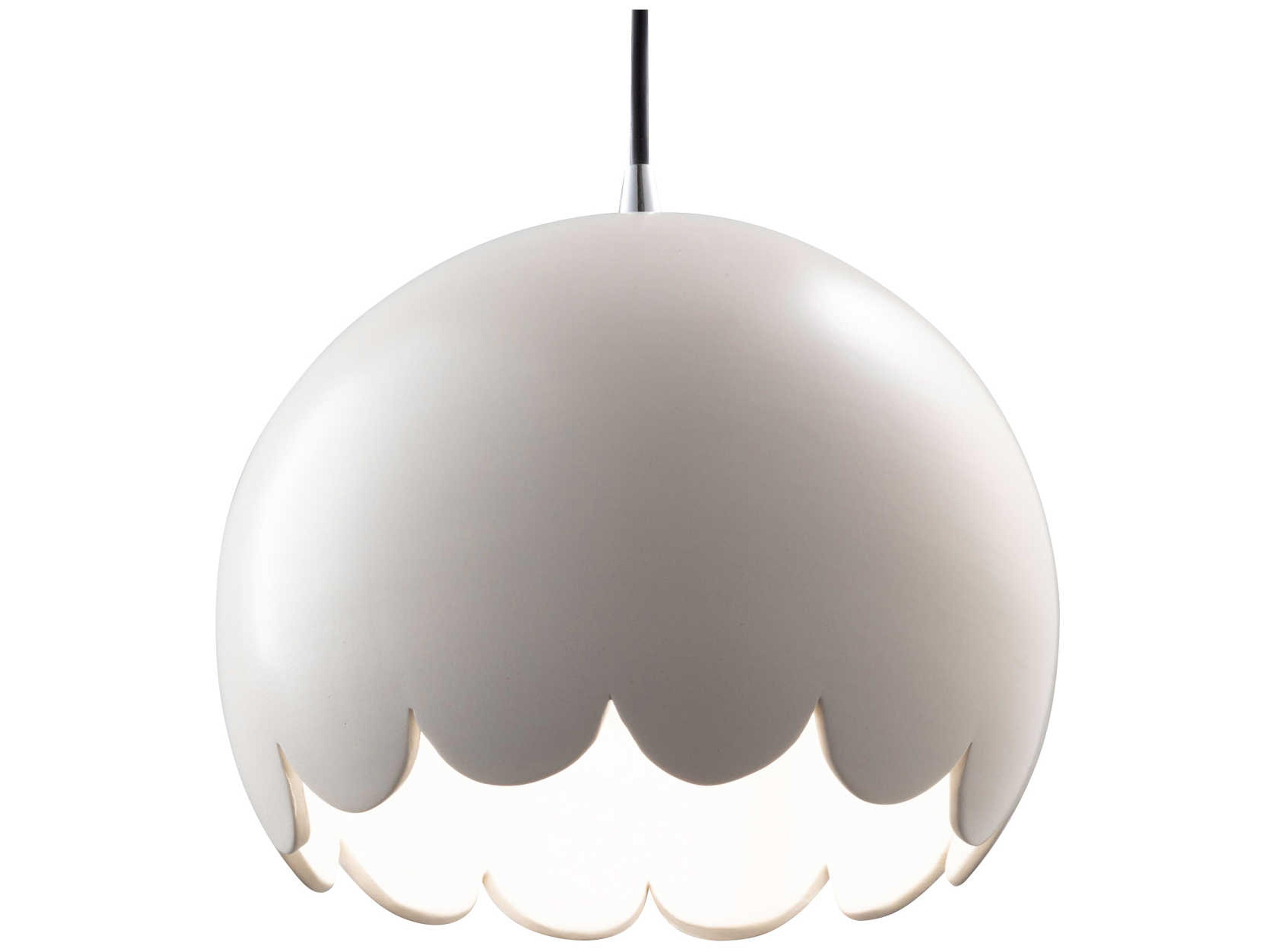 Justice Design Group Radiance 1-Light White Mini Pendant