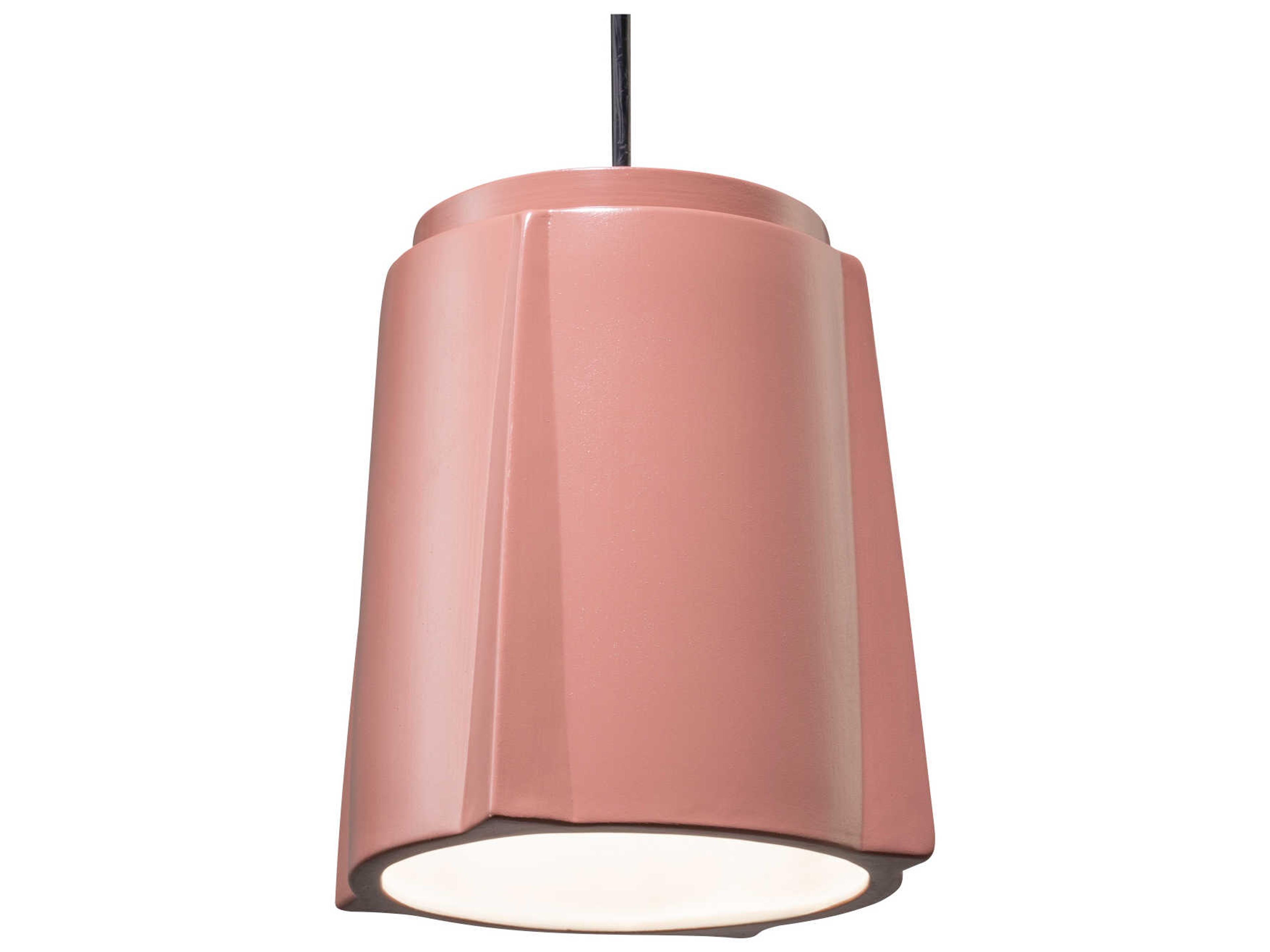 Justice Design Group Radiance 1-Light White Cylinder Mini Pendant