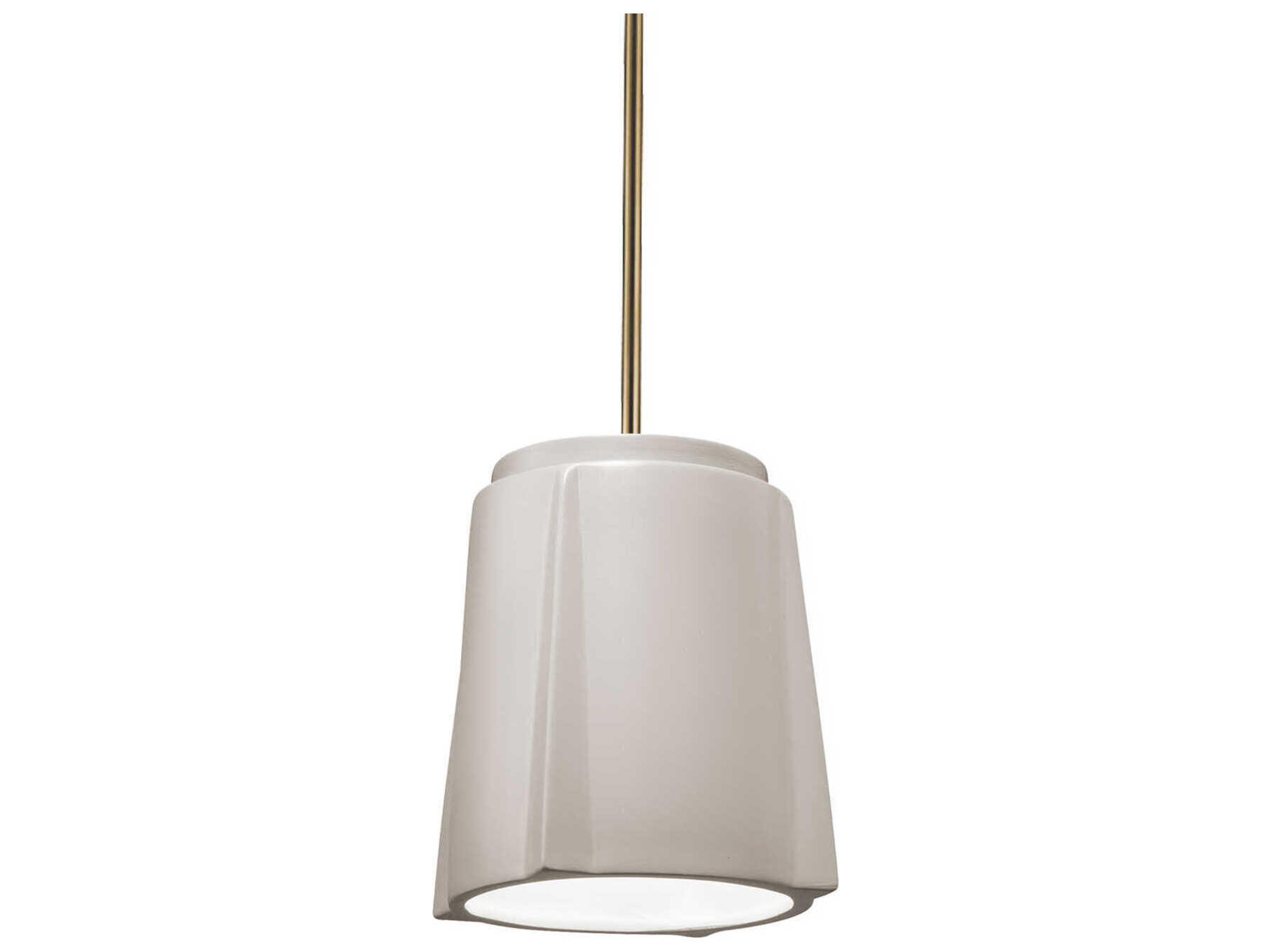 Justice Design Group Radiance 1-Light White Cylinder Mini Pendant
