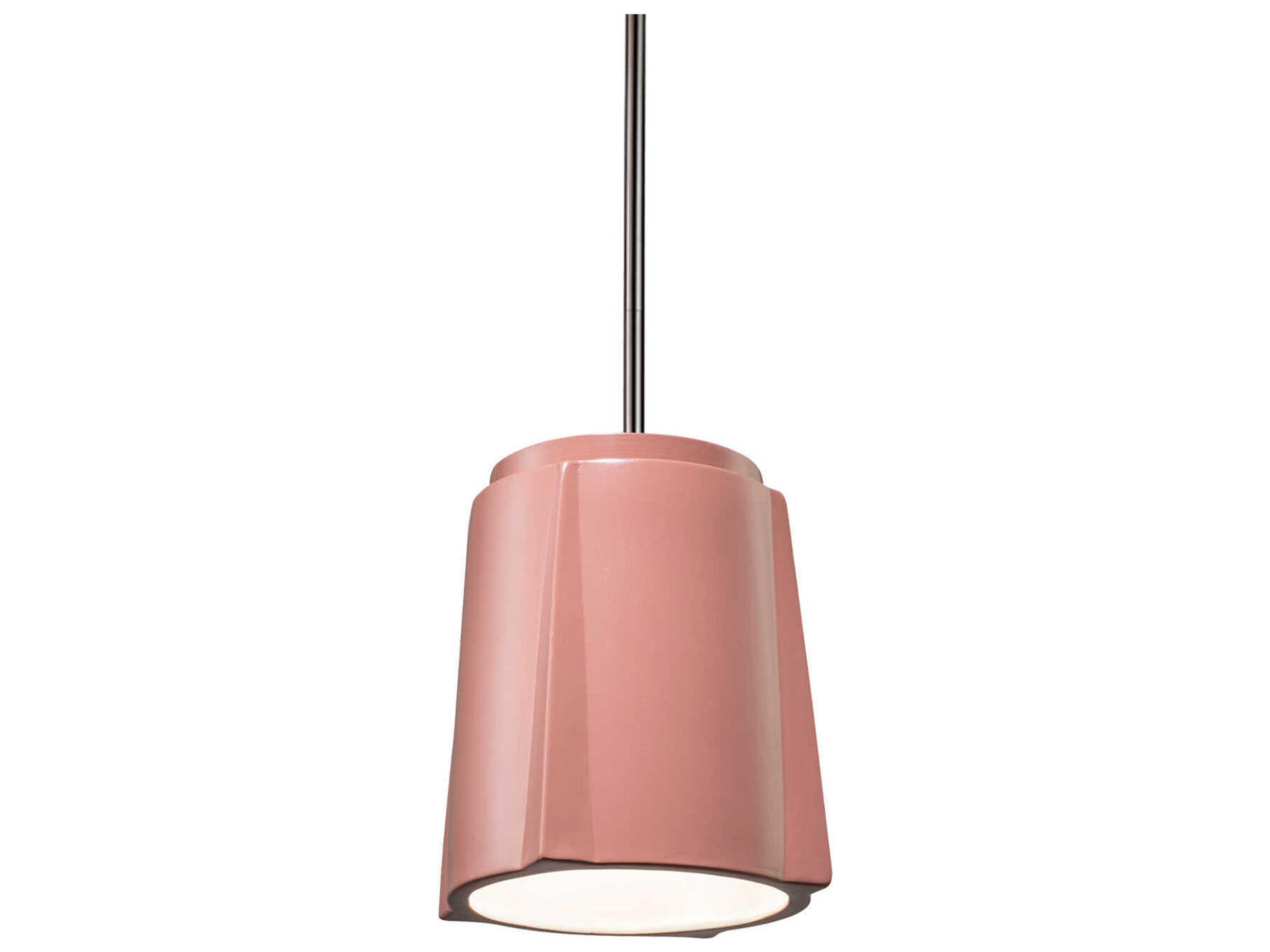 Justice Design Group Radiance 1-Light White Cylinder Mini Pendant