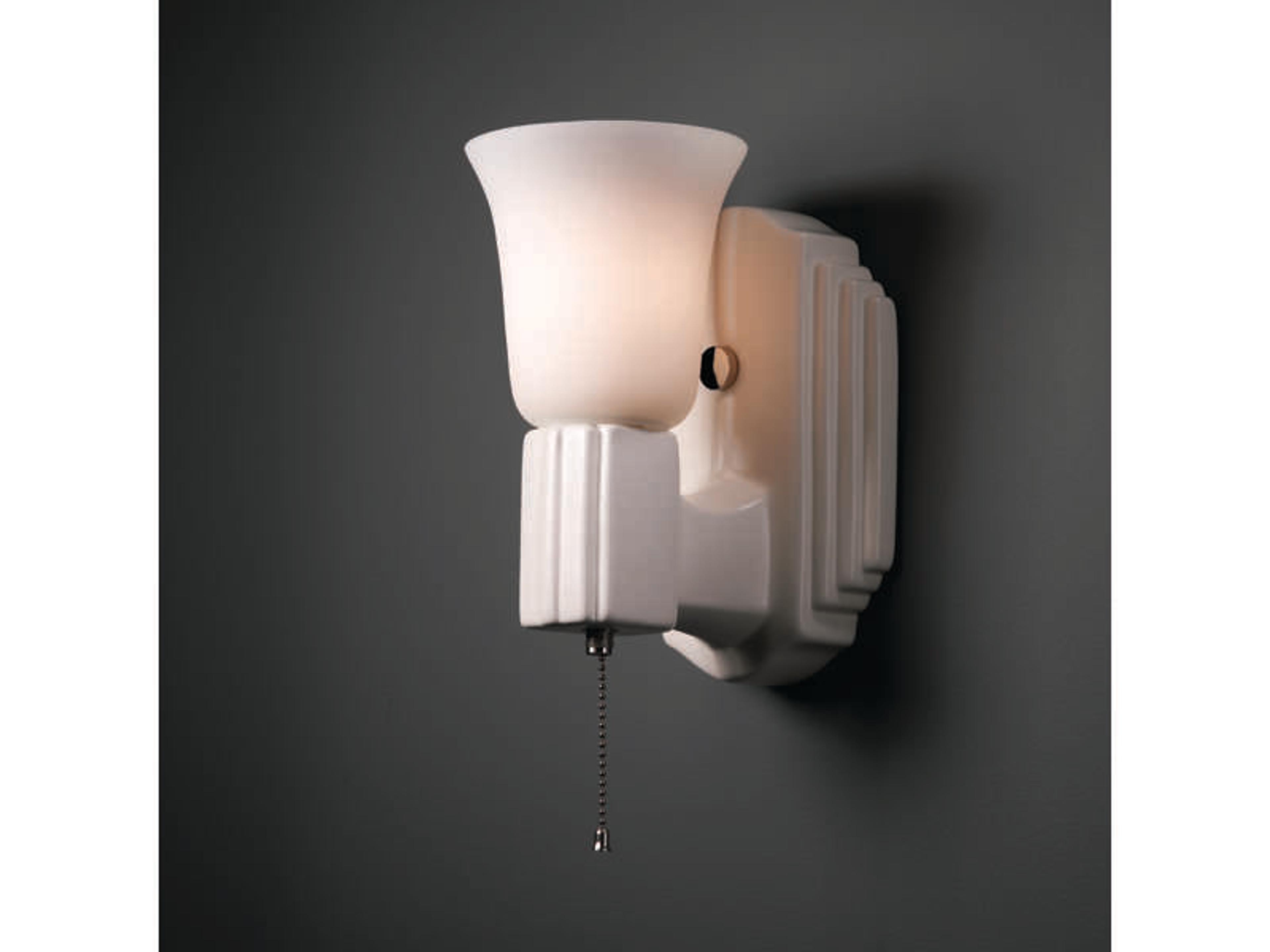 Justice Design Group American Classics 1-Light Gray Glass Wall Sconce