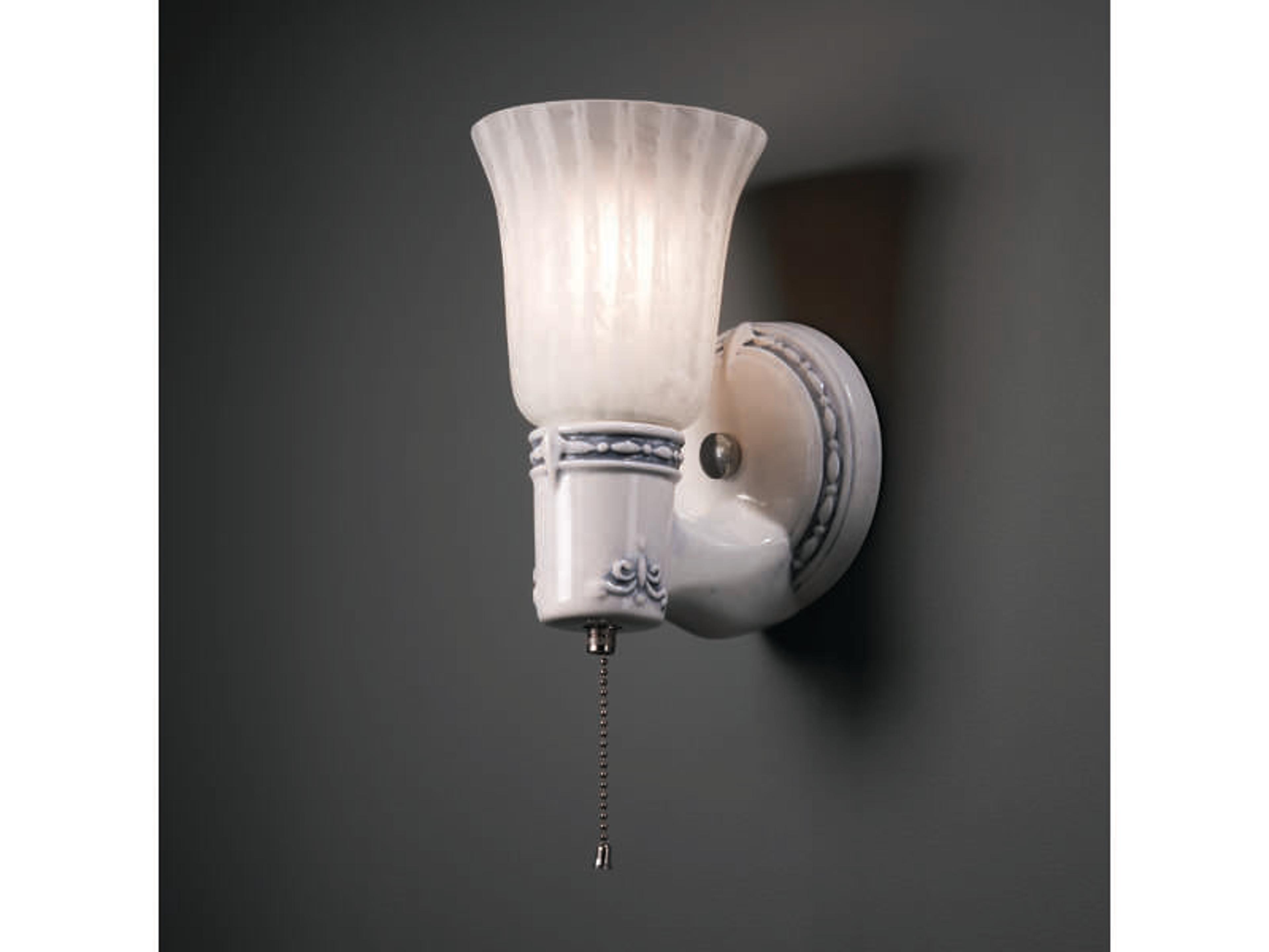 Justice Design Group American Classics 1-Light Gray Glass Wall Sconce