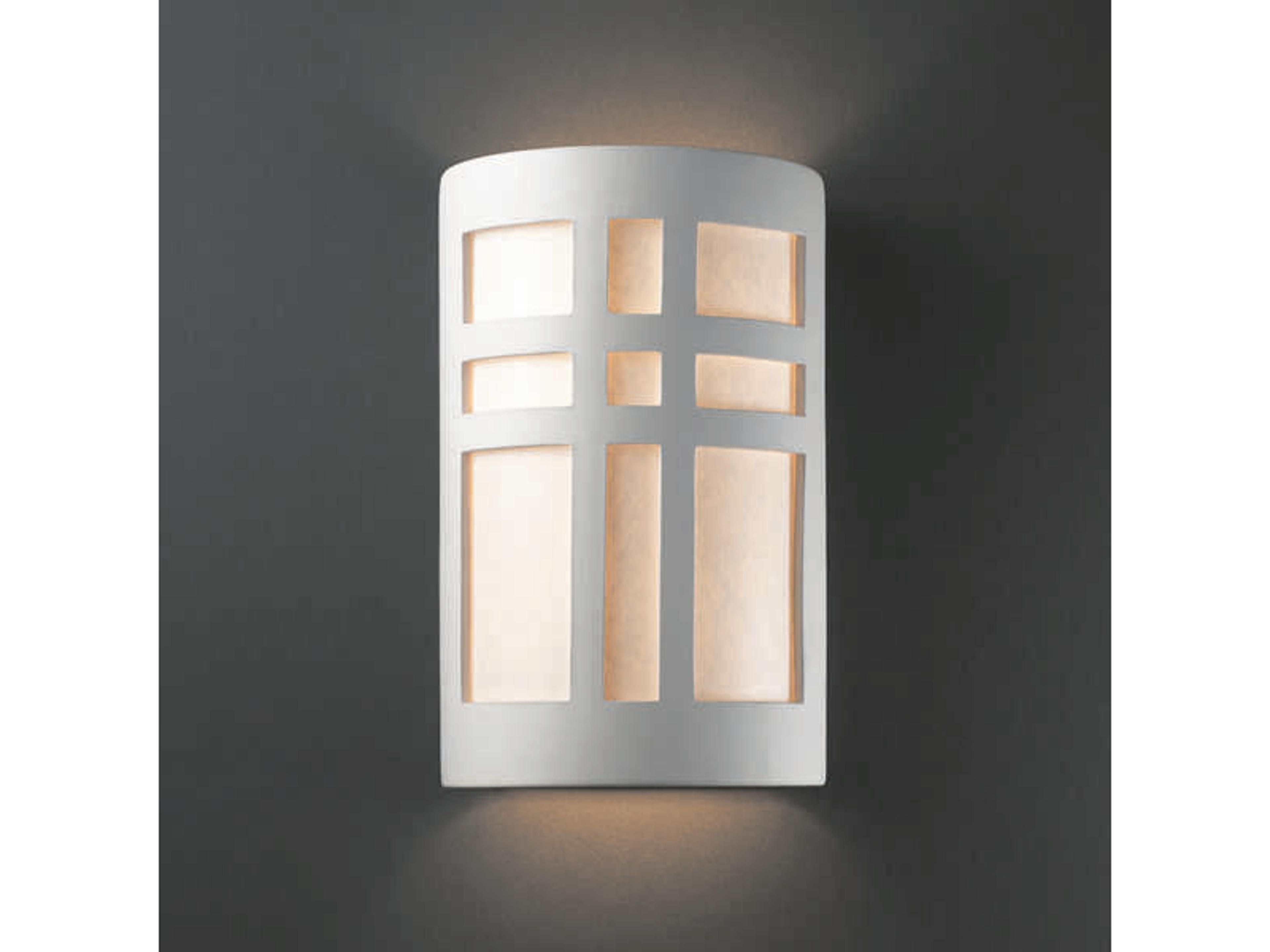 Justice Design Group Ambiance 1-Light White Wall Sconce