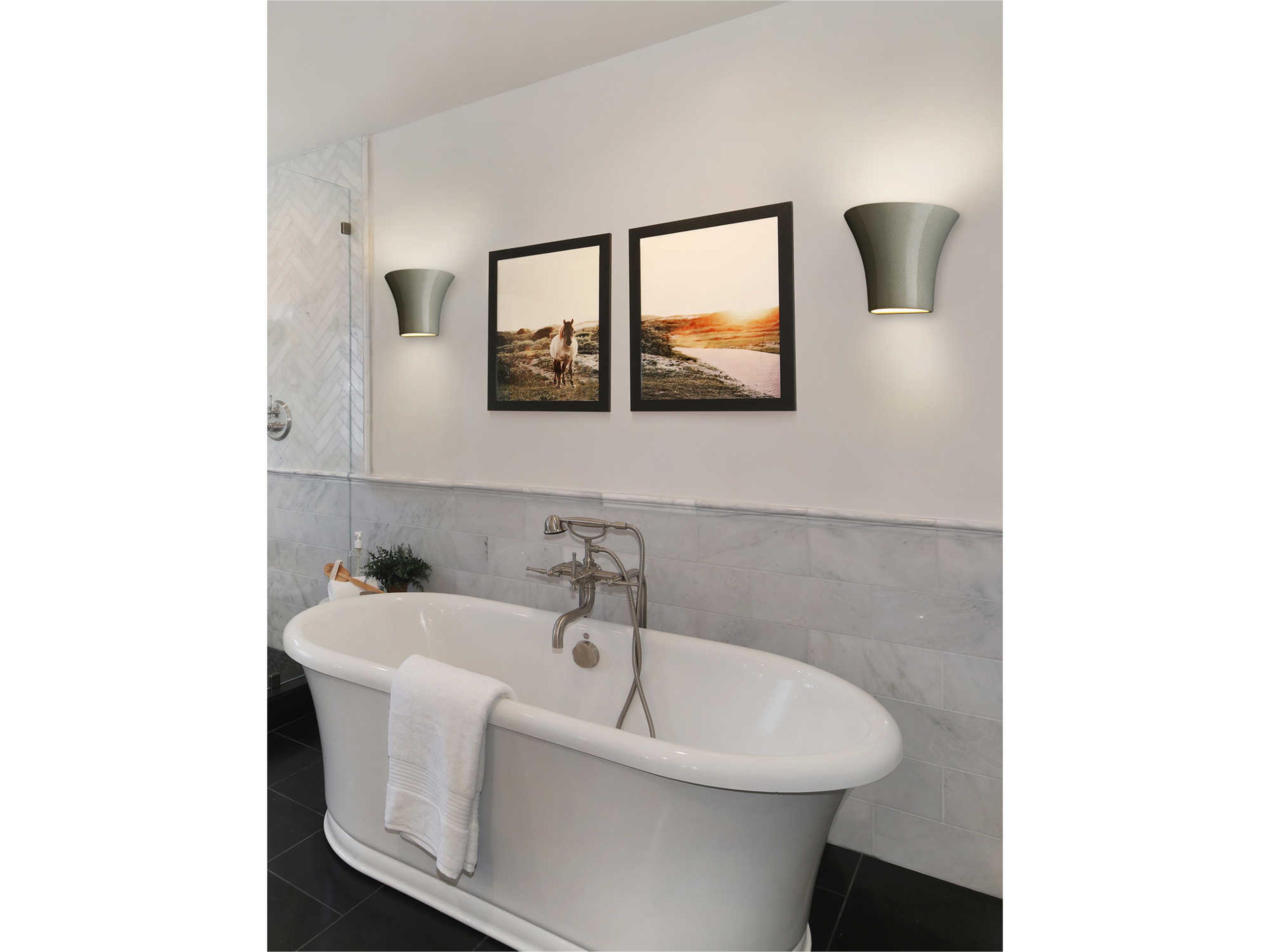 Justice Design Group Ambiance 1-Light Gray Wall Sconce