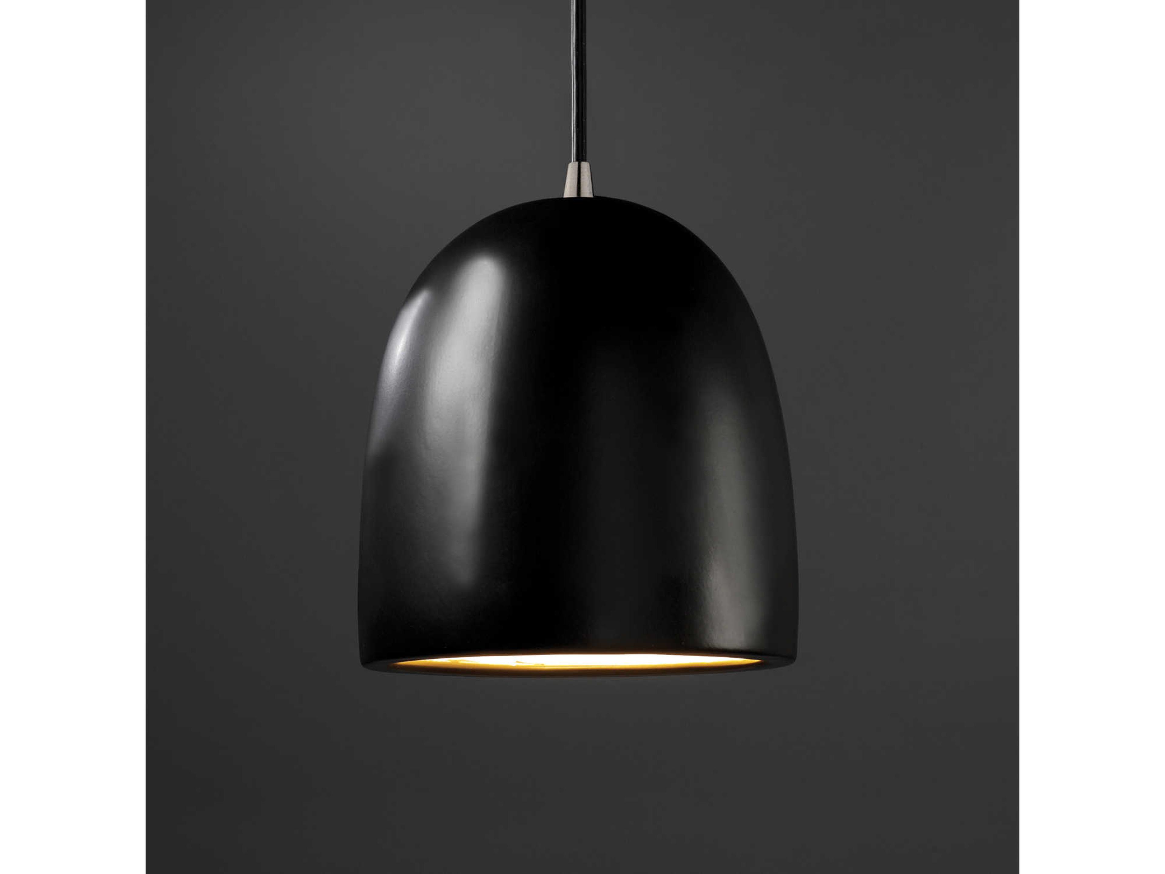 Justice Design Group Radiance 1-Light Black Bell Mini Pendant
