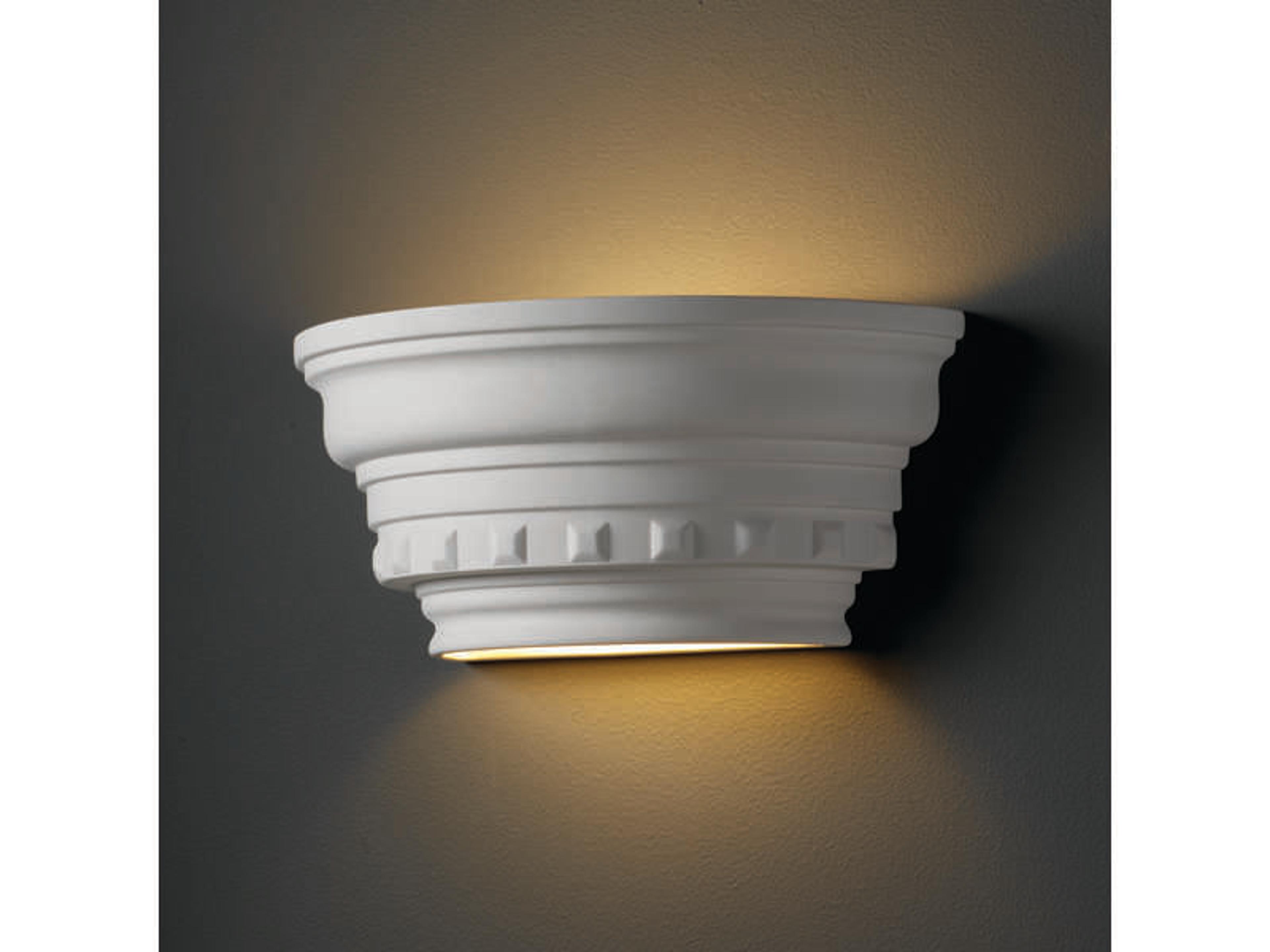 Justice Design Group Ambiance 1-Light White Wall Sconce